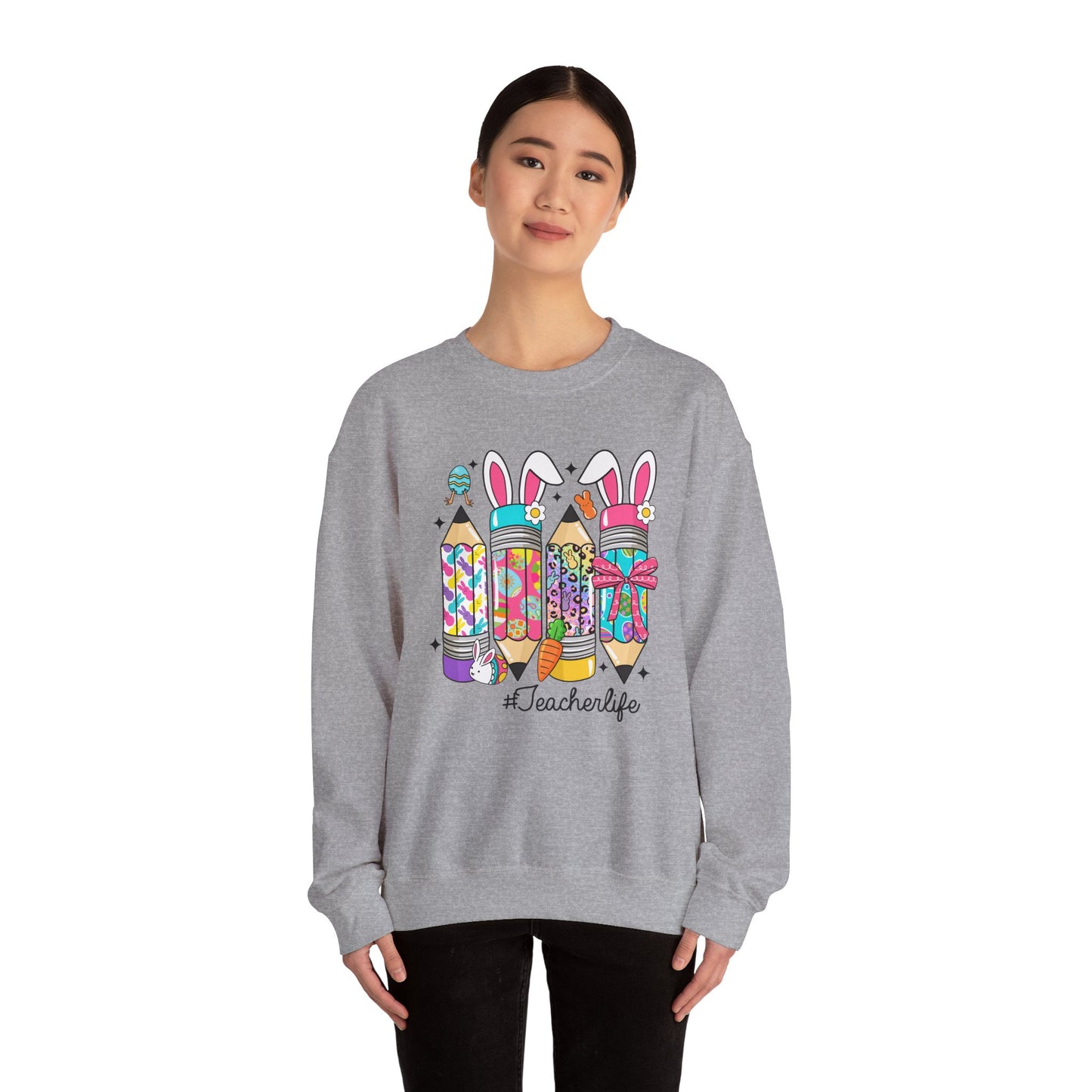 Easter Pencils Teacher Life Heavy Blend™ Crewneck Sweatshirt