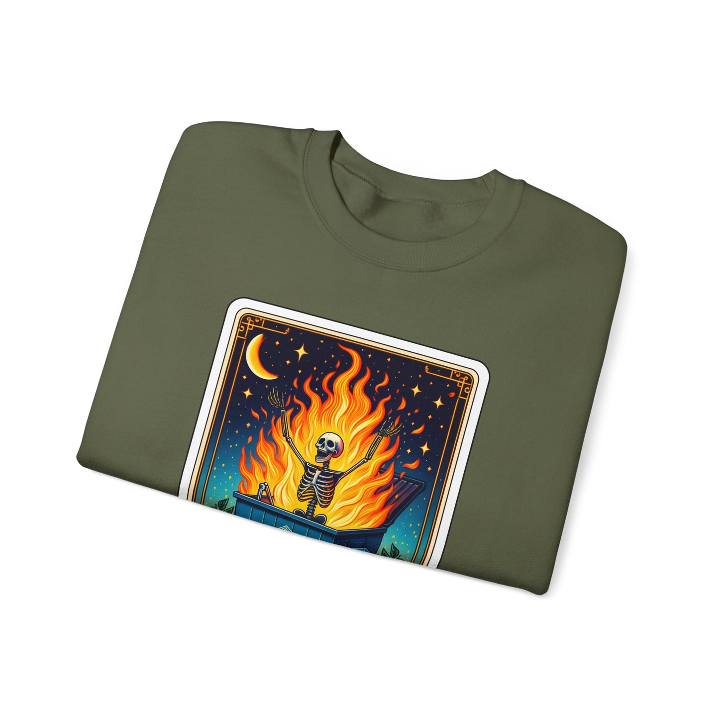 Emotional Dumpster Fire Tarot Heavy Blend™ Crewneck Sweatshirt
