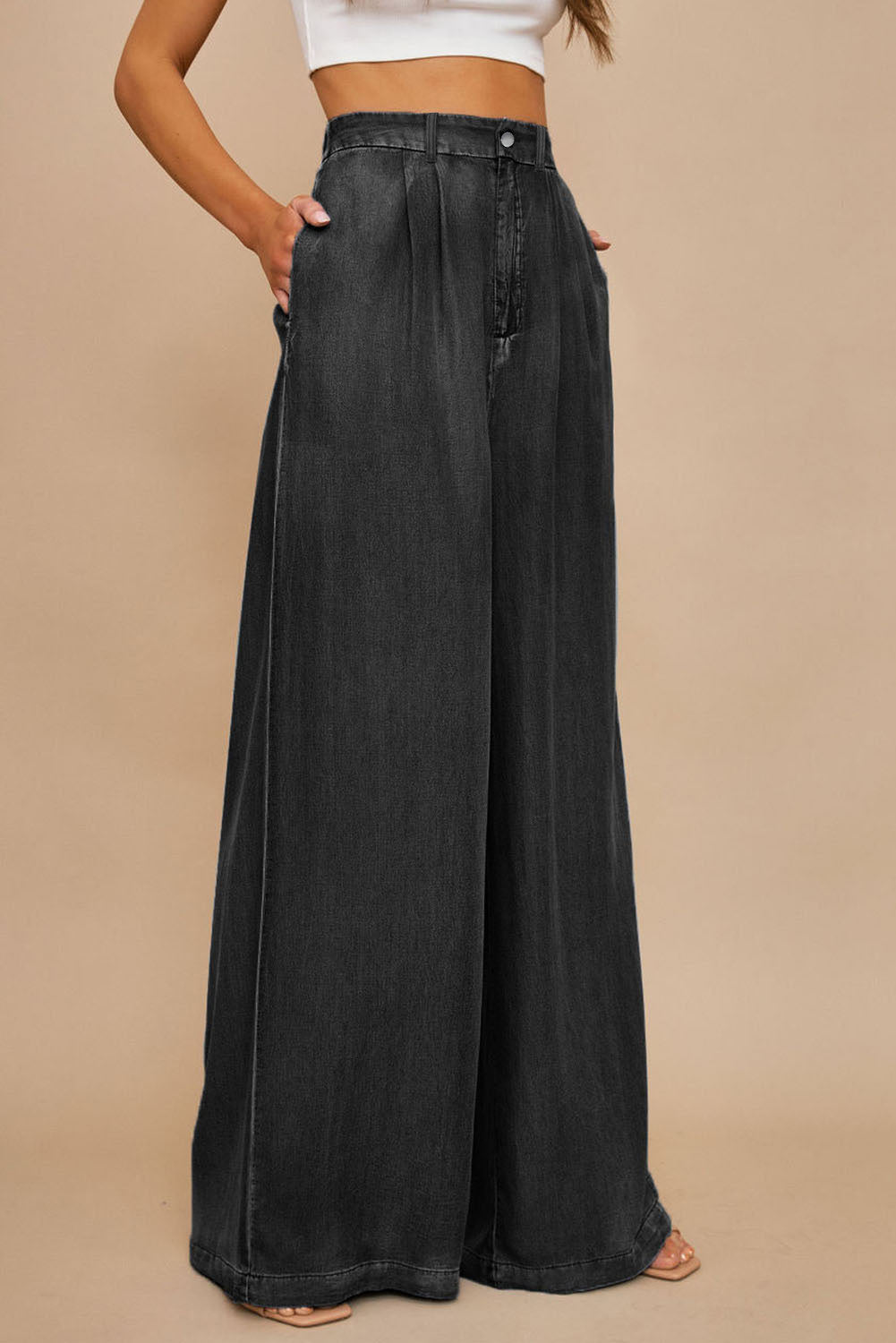 Tencel Wide Leg Soft Denim Pants