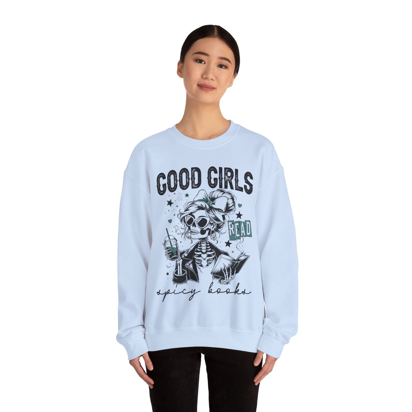Good Girls Read Spicy Books Heavy Blend™ Crewneck Sweatshirt