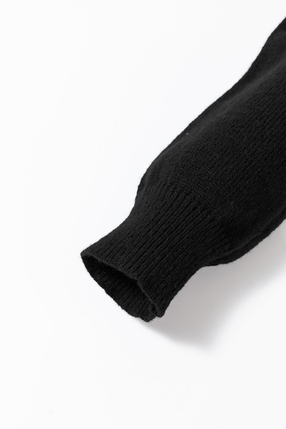 Black XOXO Glitter Print Round Neck Casual Sweater