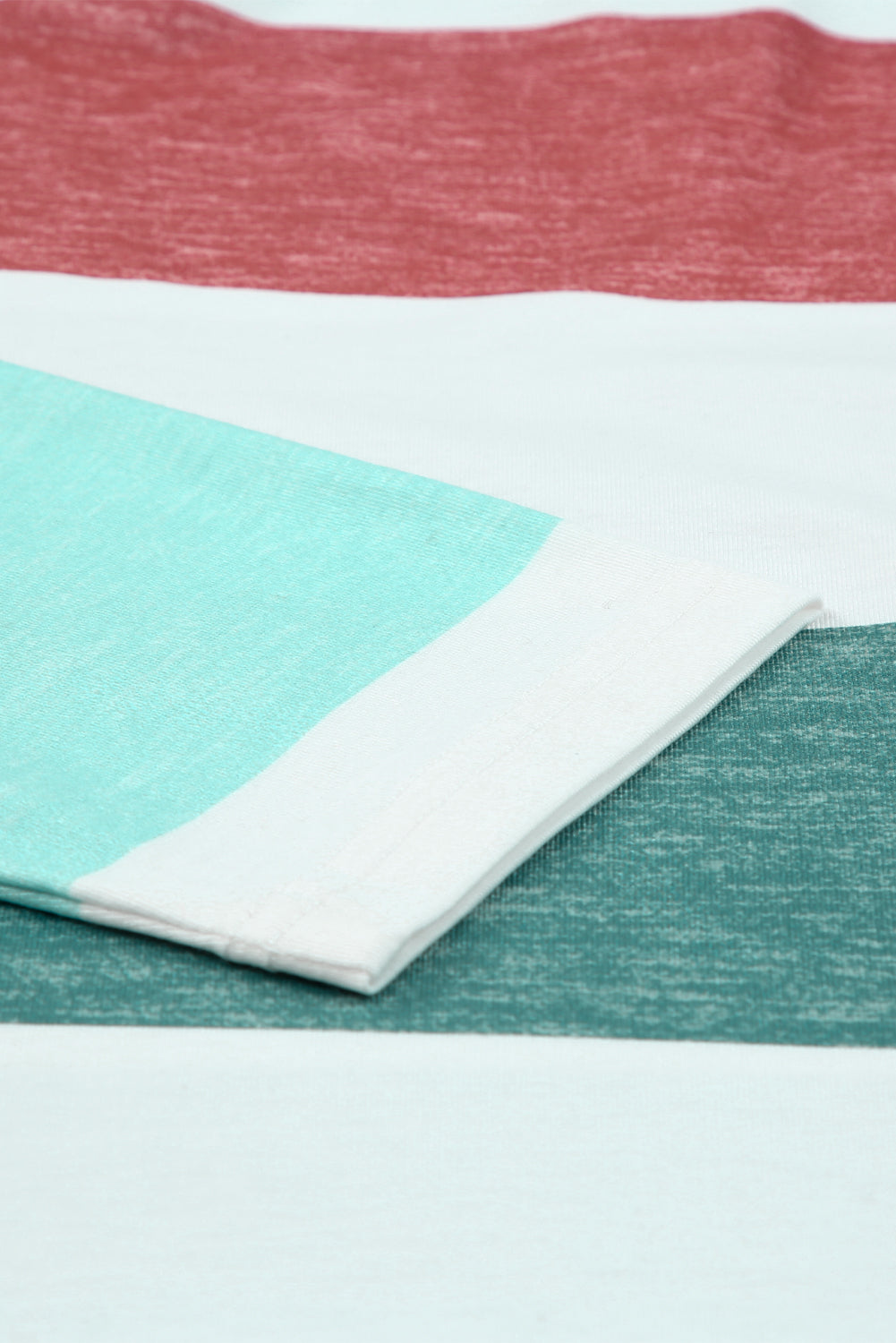 Green Stripe Plus Size Colorblock Pullover Top