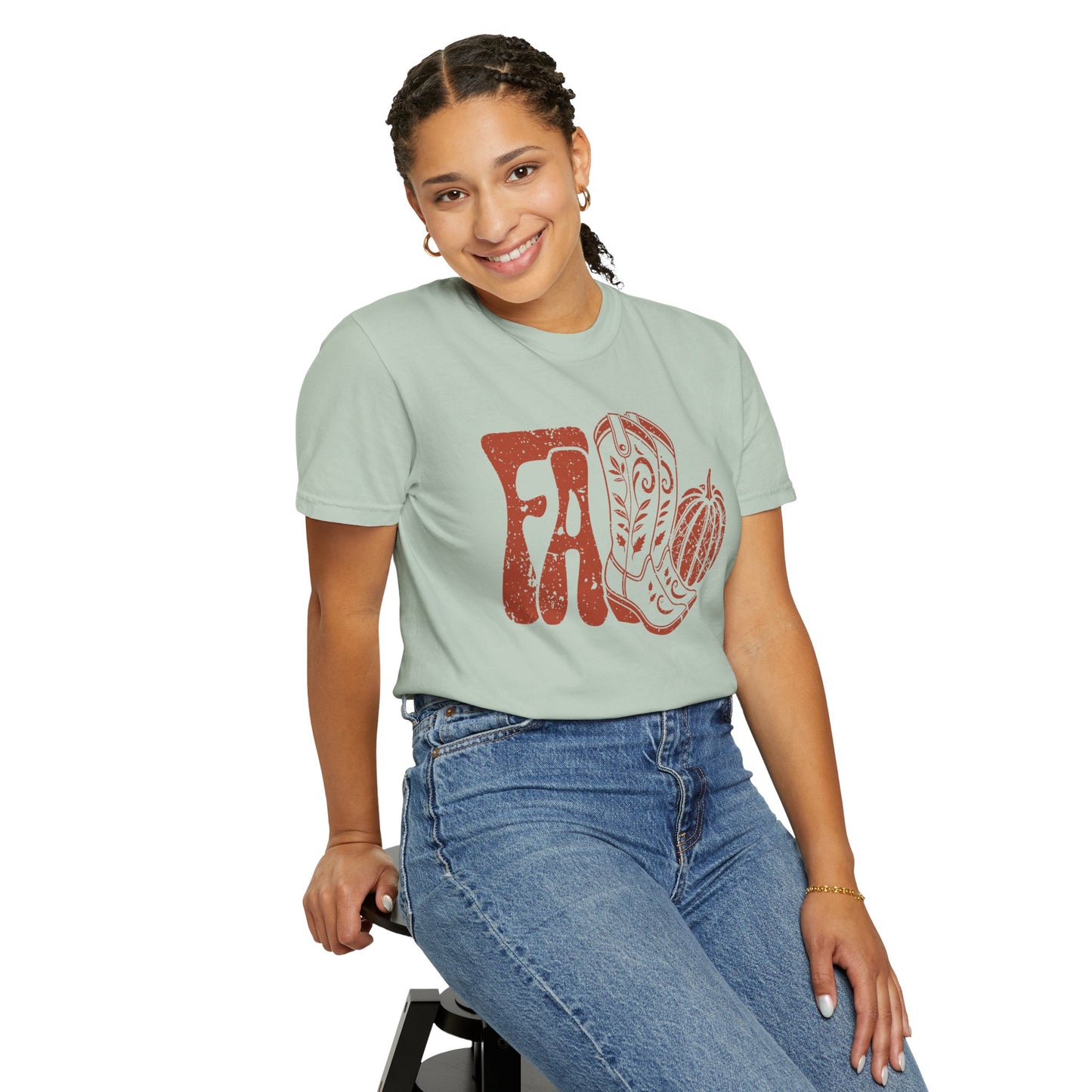 Western Fall Orange Garment-Dyed T-shirt