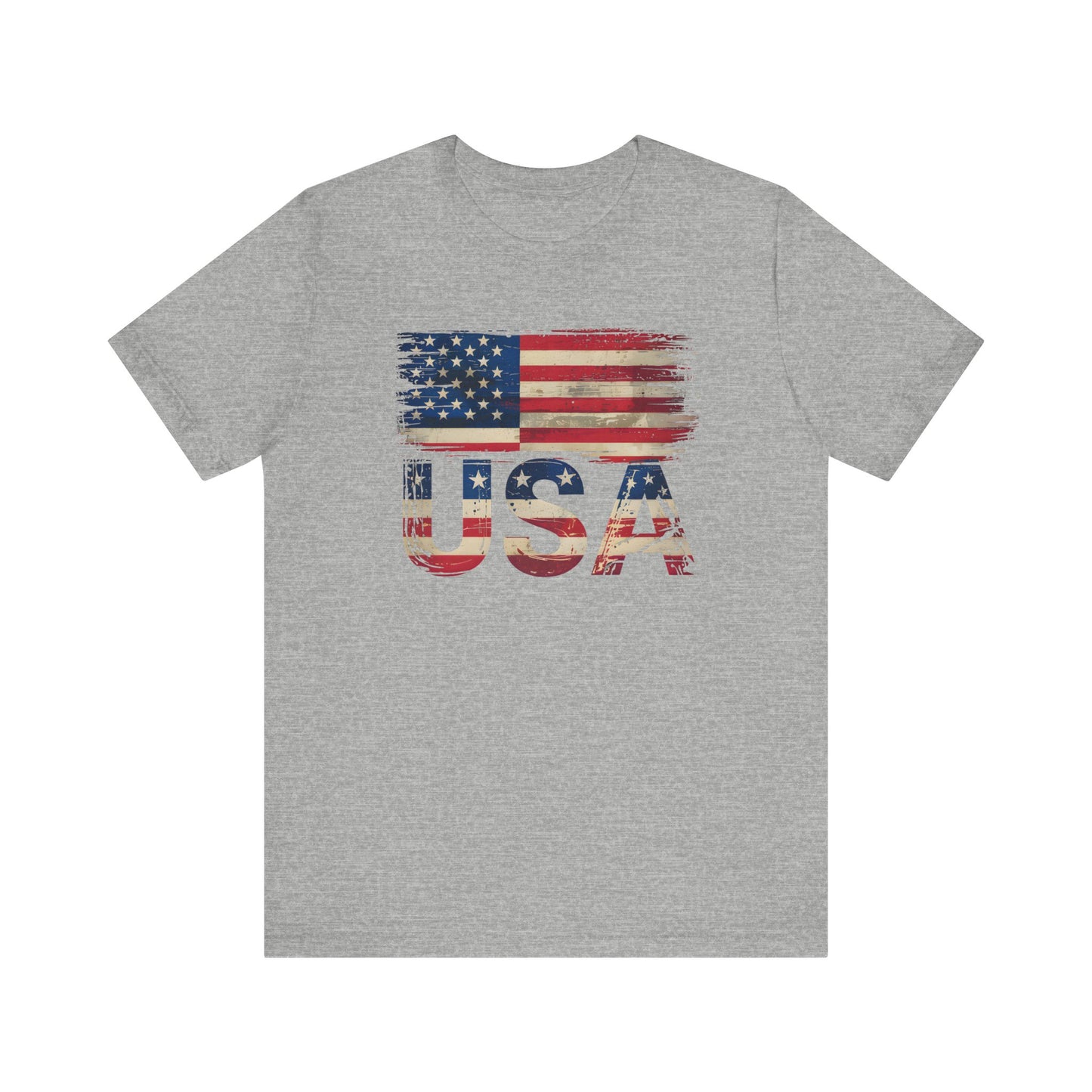 Distressed USA Jersey Short Sleeve Tee