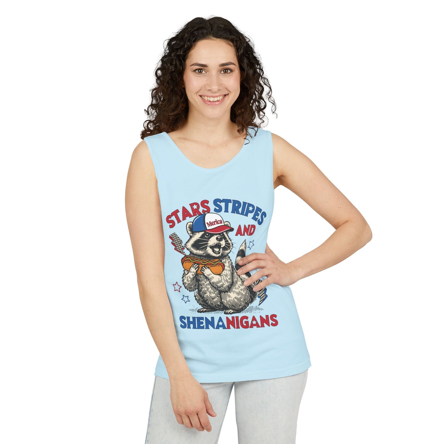 Stars Stripes and Shenanigans Garment-Dyed Tank Top