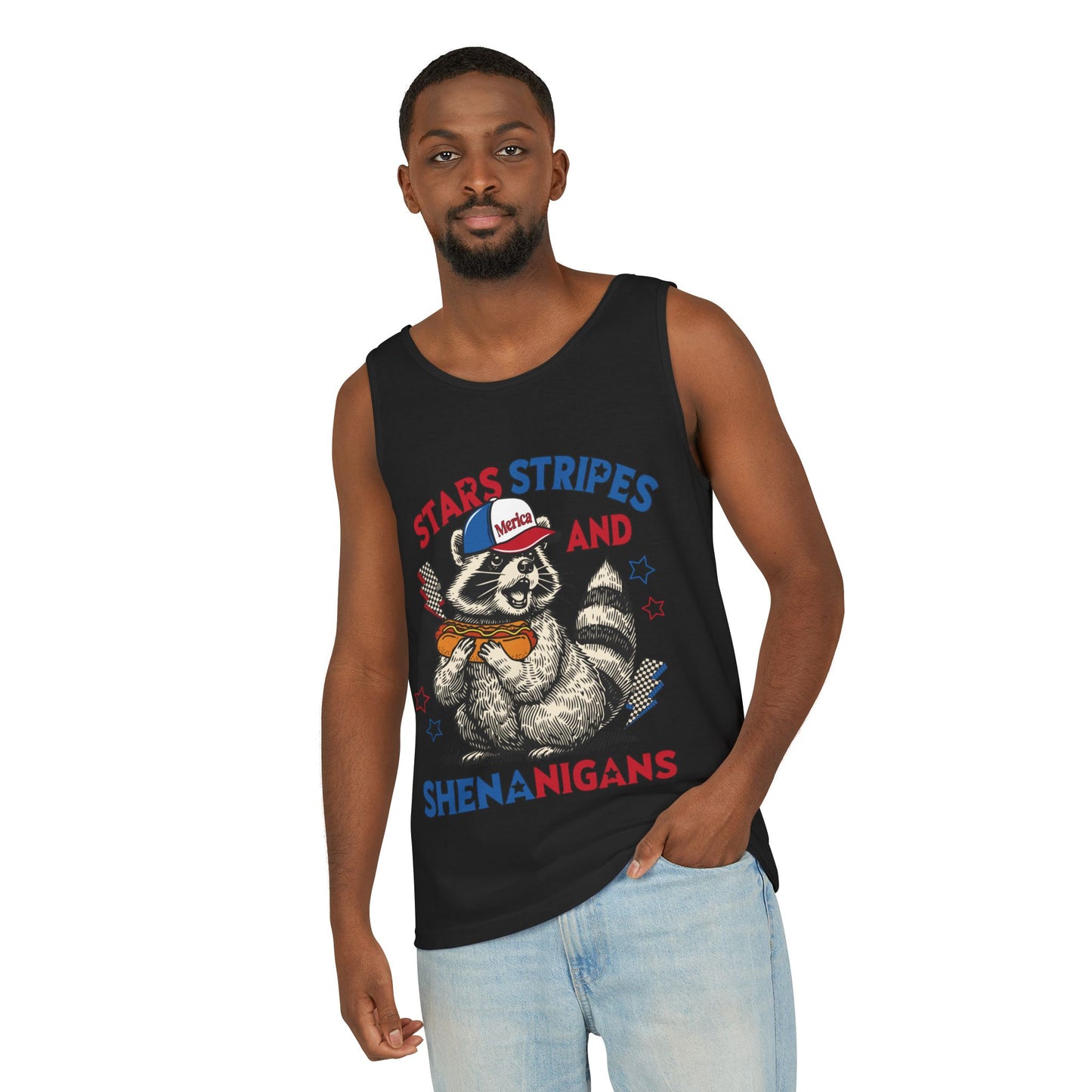Stars Stripes and Shenanigans Garment-Dyed Tank Top