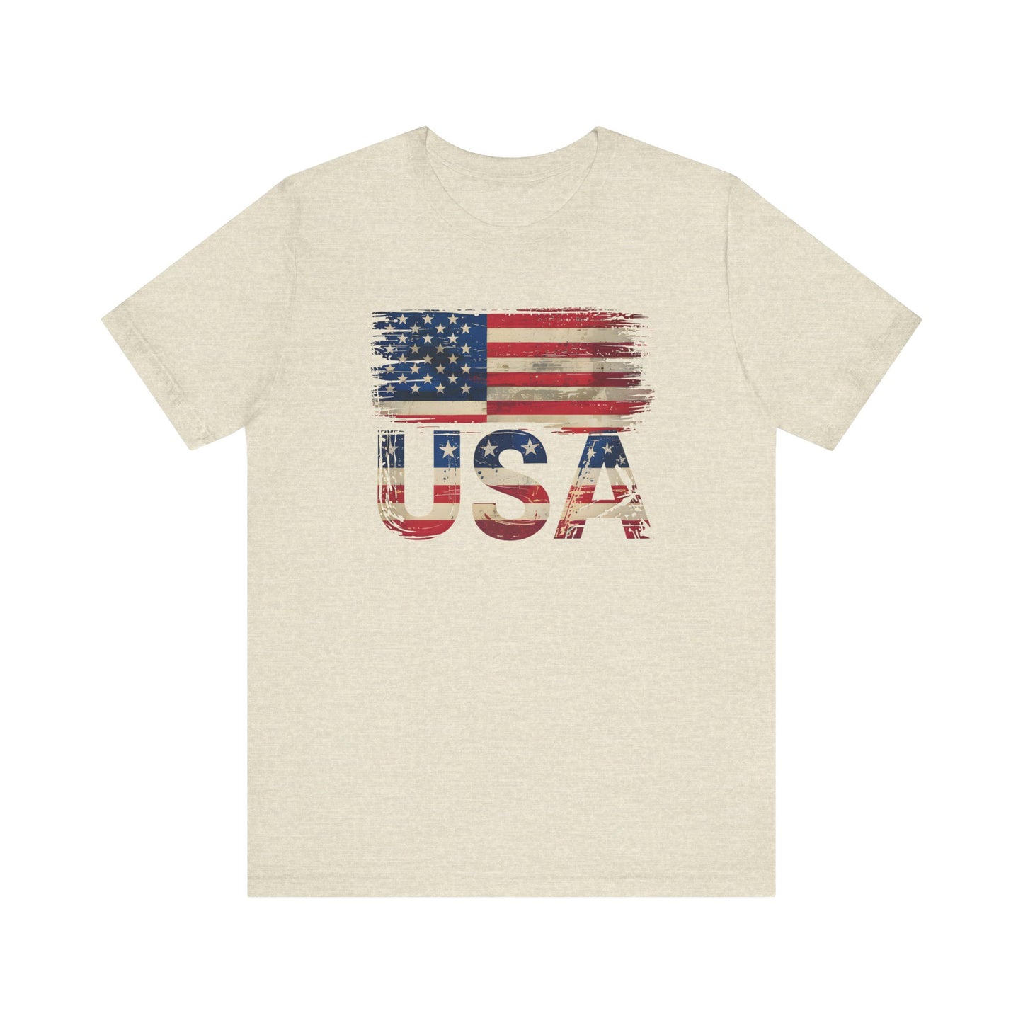 Distressed USA Jersey Short Sleeve Tee