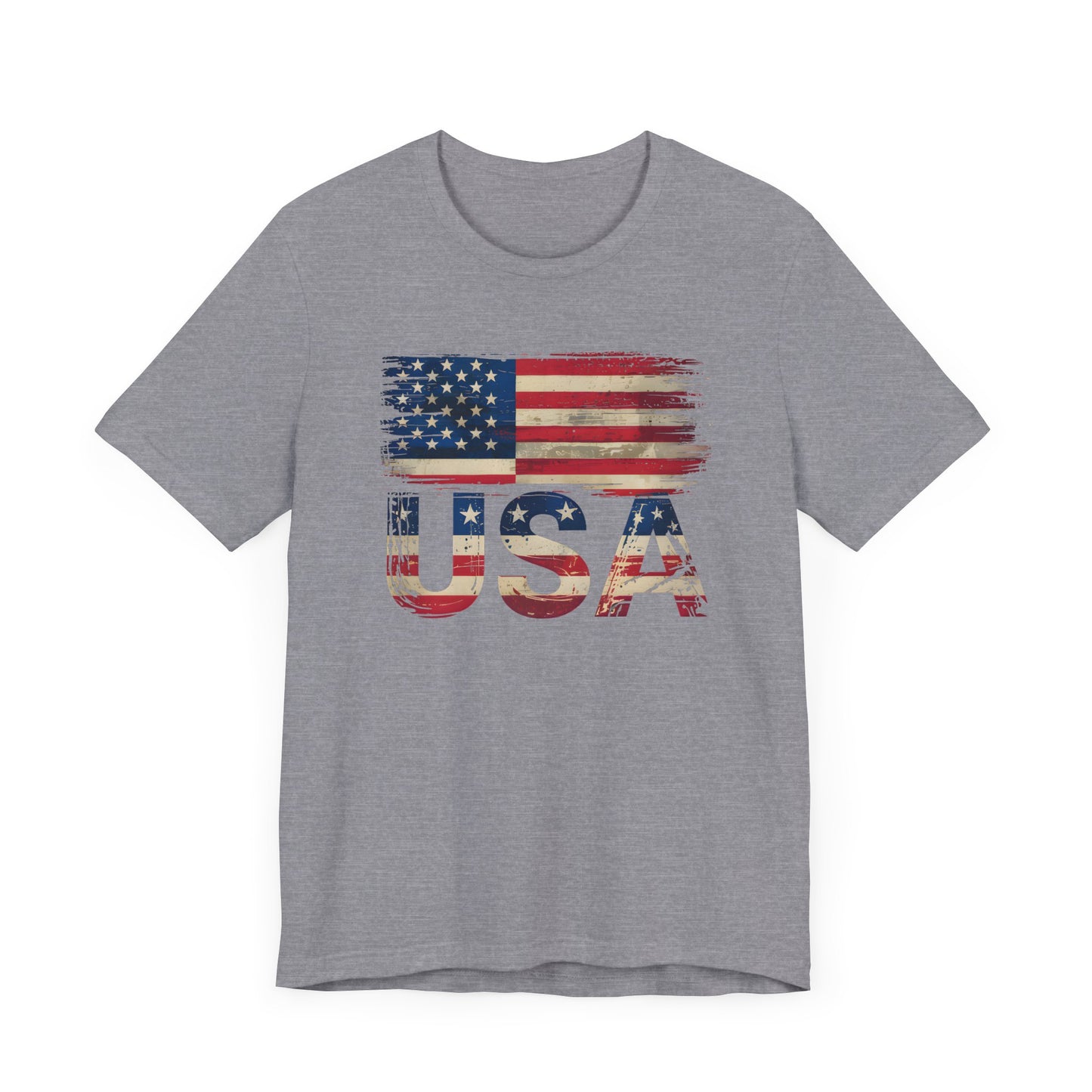 Distressed USA Jersey Short Sleeve Tee