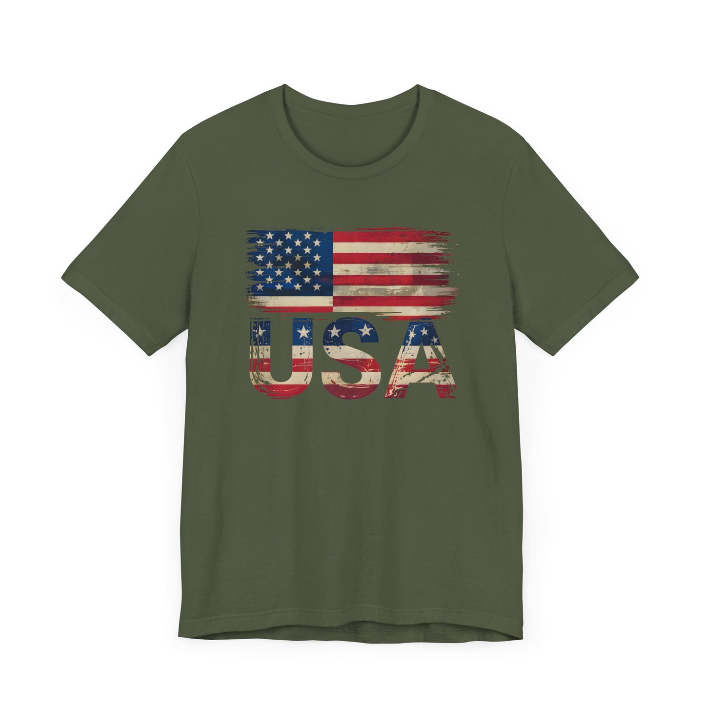 Distressed USA Jersey Short Sleeve Tee