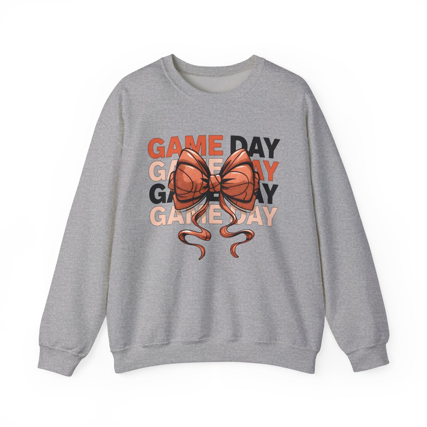 Game Day Basketball Bow Heavy Blend™ Crewneck Sweatshirt