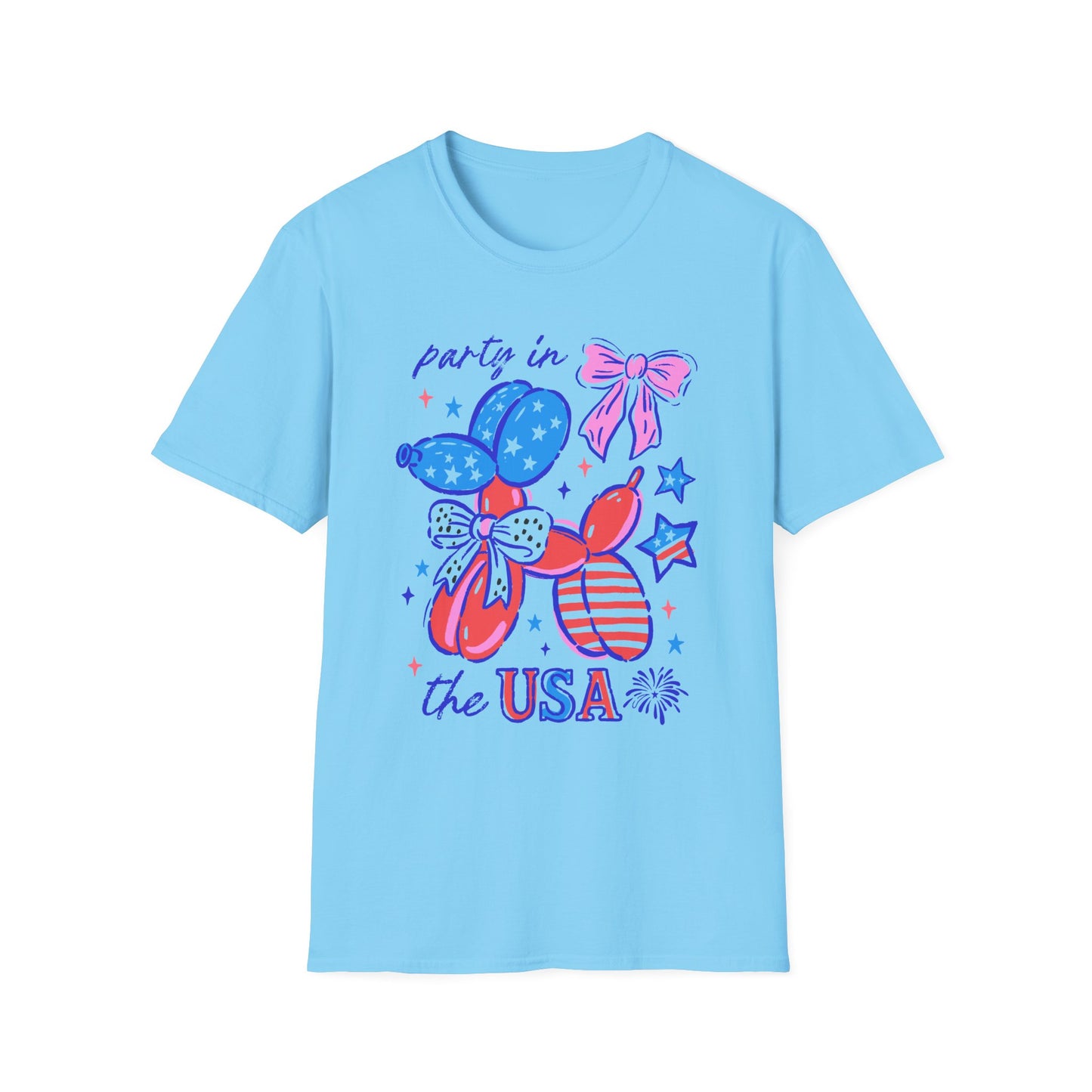 Party In The USA Balloon Dog Softstyle T-Shirt