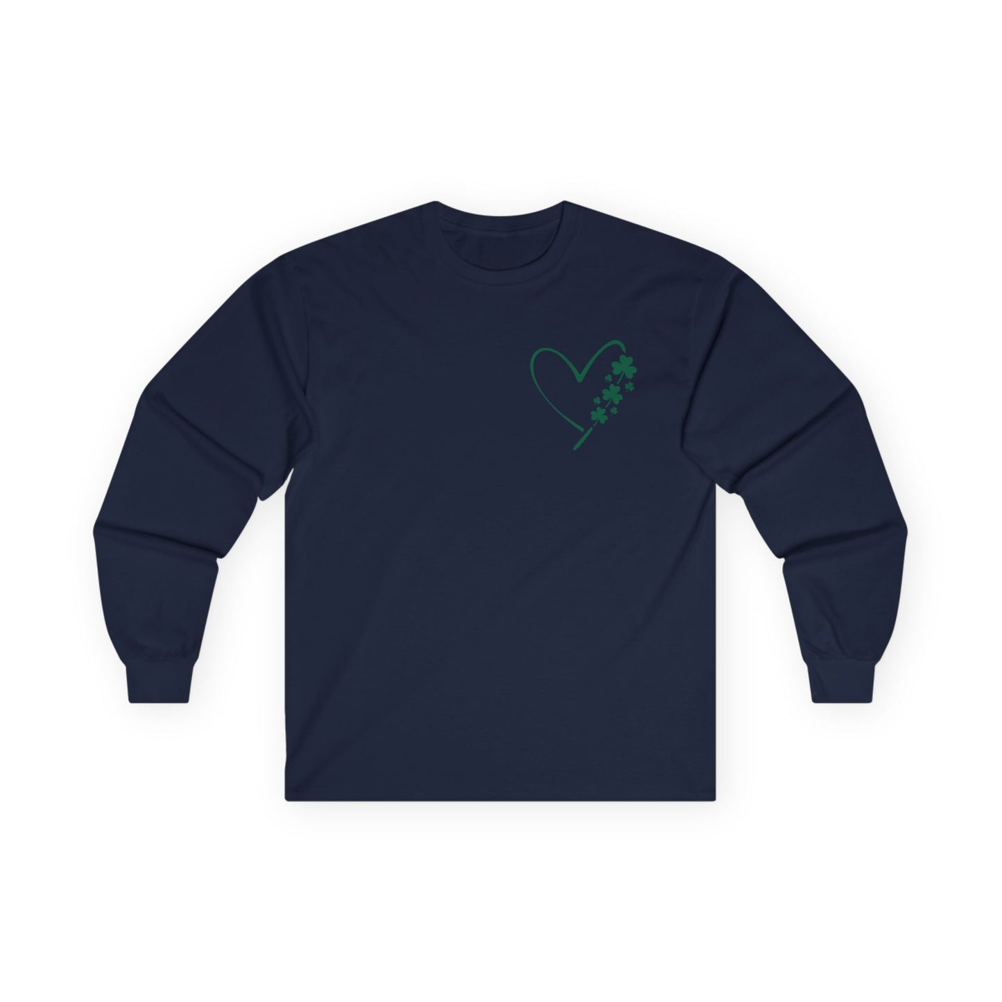 Heart with Shamrocks Ultra Cotton Long Sleeve Tee