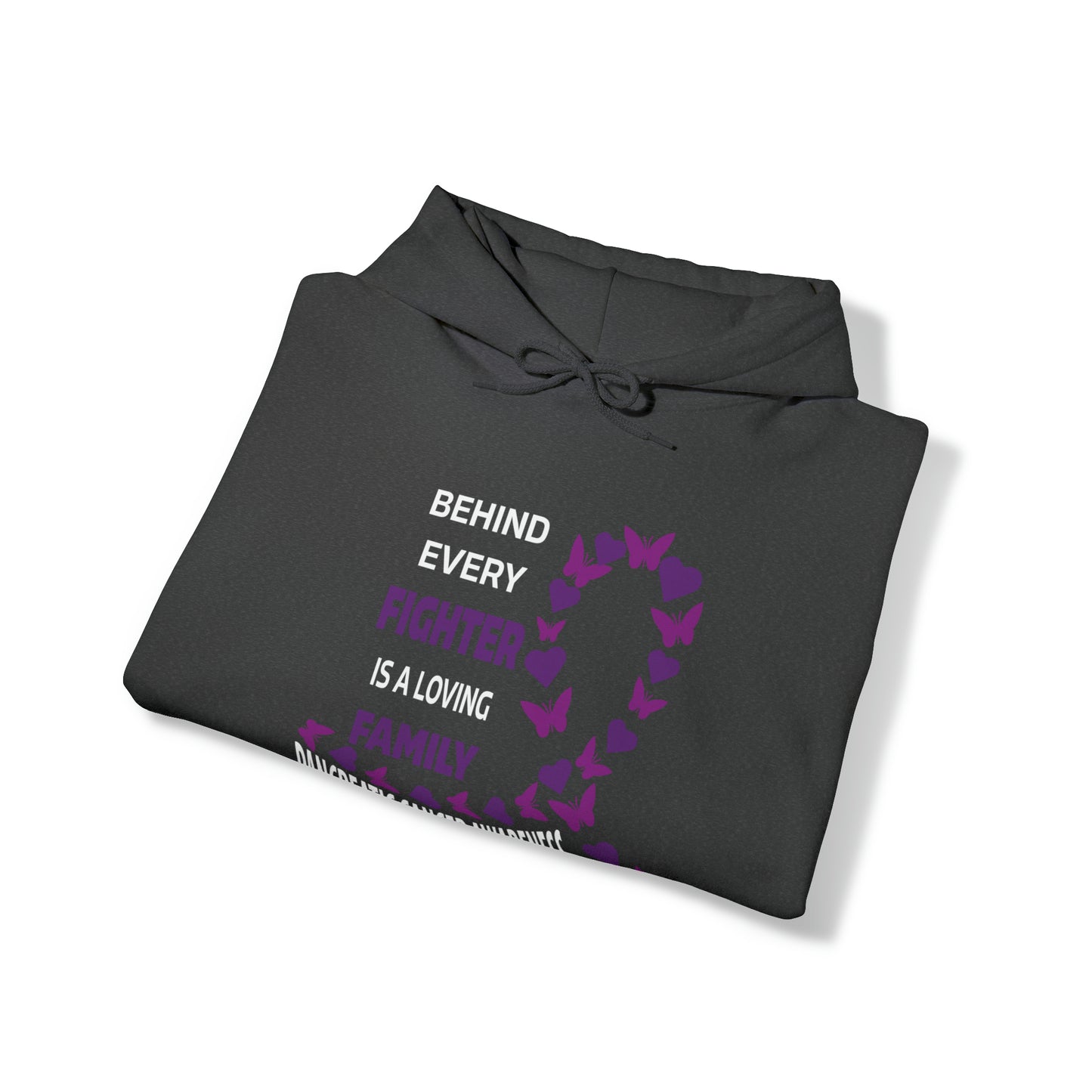 Behind Every Fighter -Pancreatic Cancer Heavy Blend™ Hooded Sweatshirt