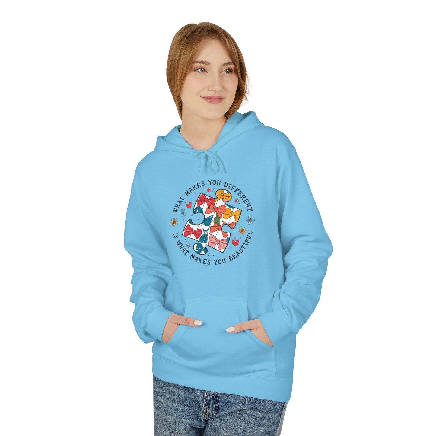 Retro Autism Coquette Midweight Softstyle Fleece Hoodie