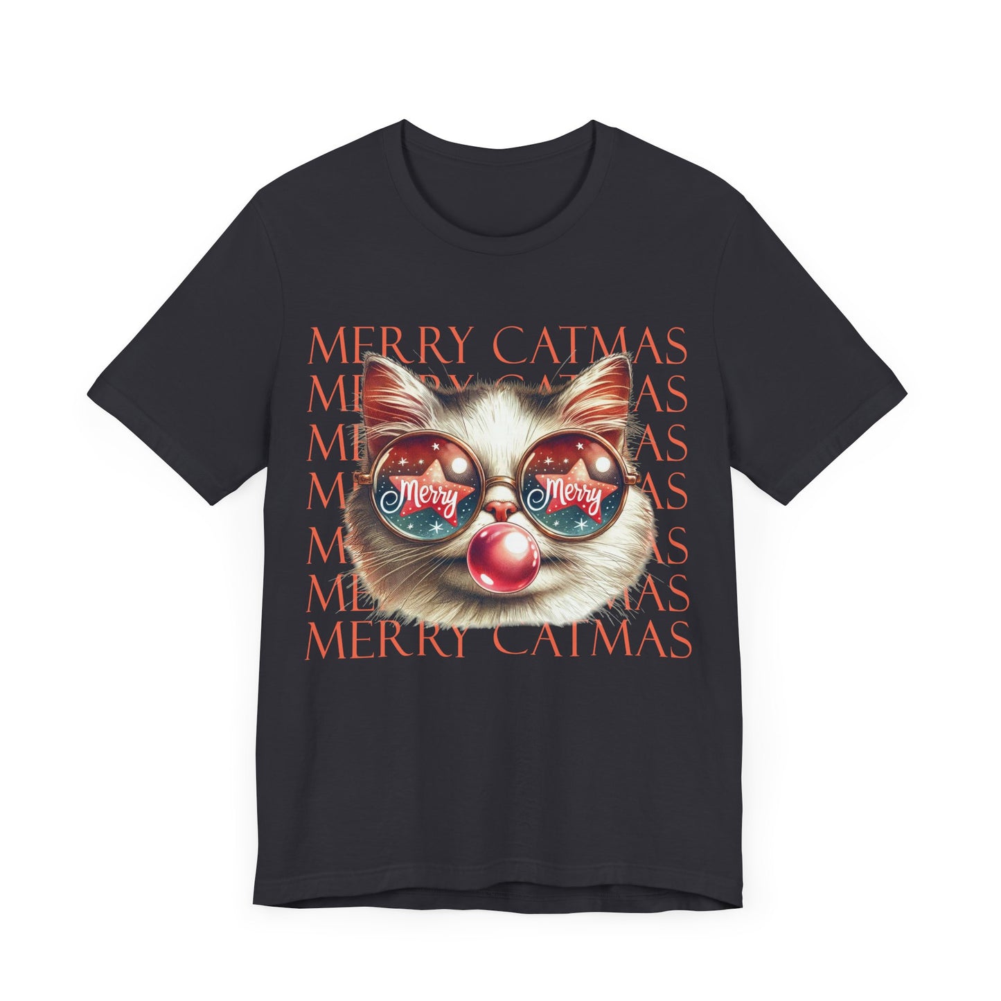Merry Catmas Jersey Short Sleeve Tee