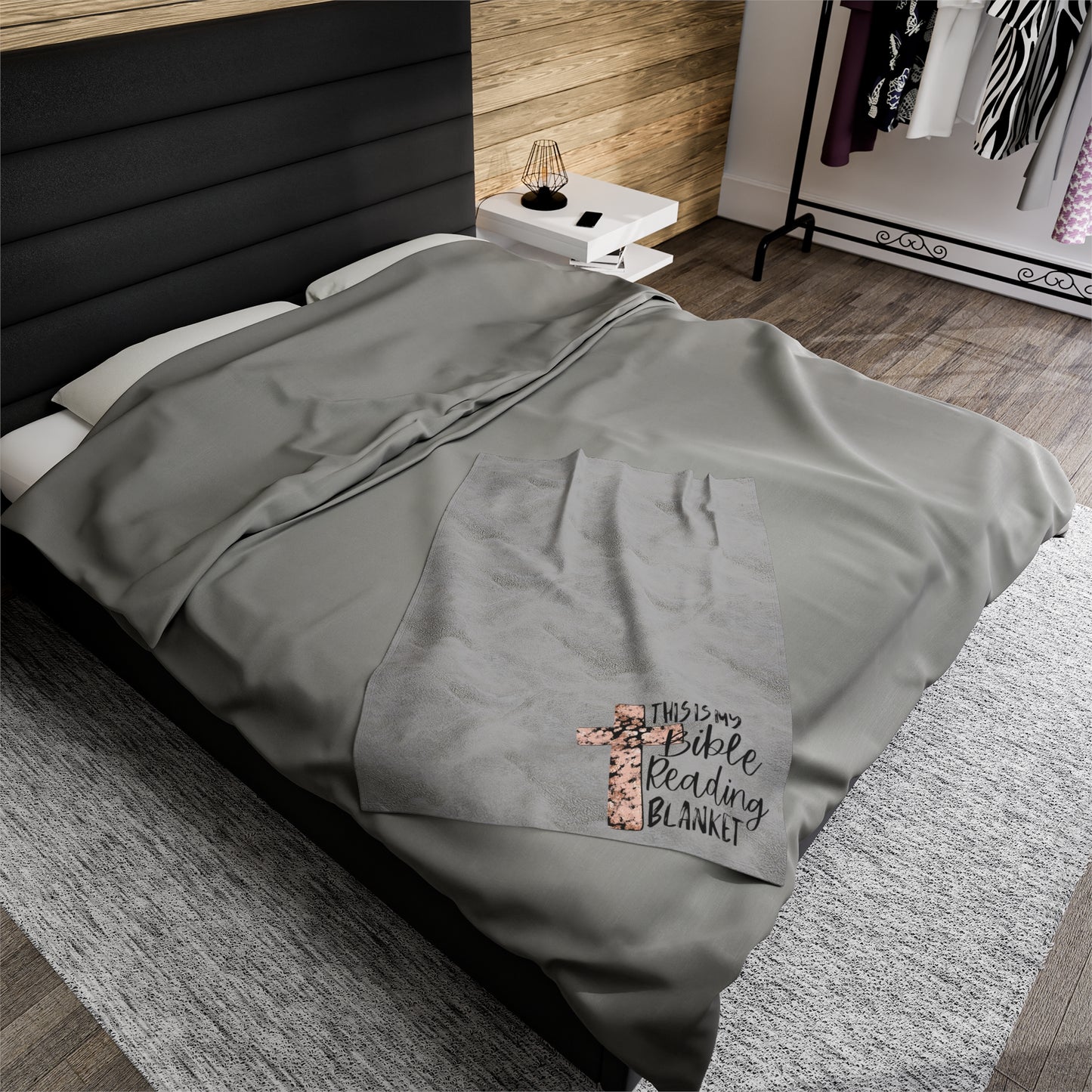Bible Reading Velveteen Plush Blanket
