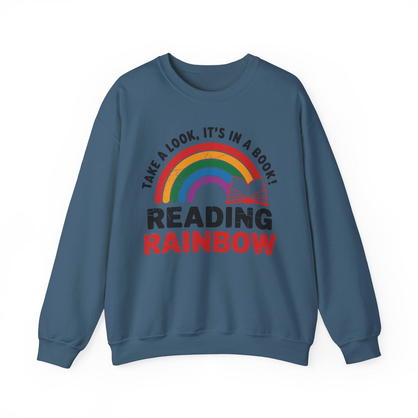 Retro Reading Rainbow Heavy Blend™ Crewneck Sweatshirt
