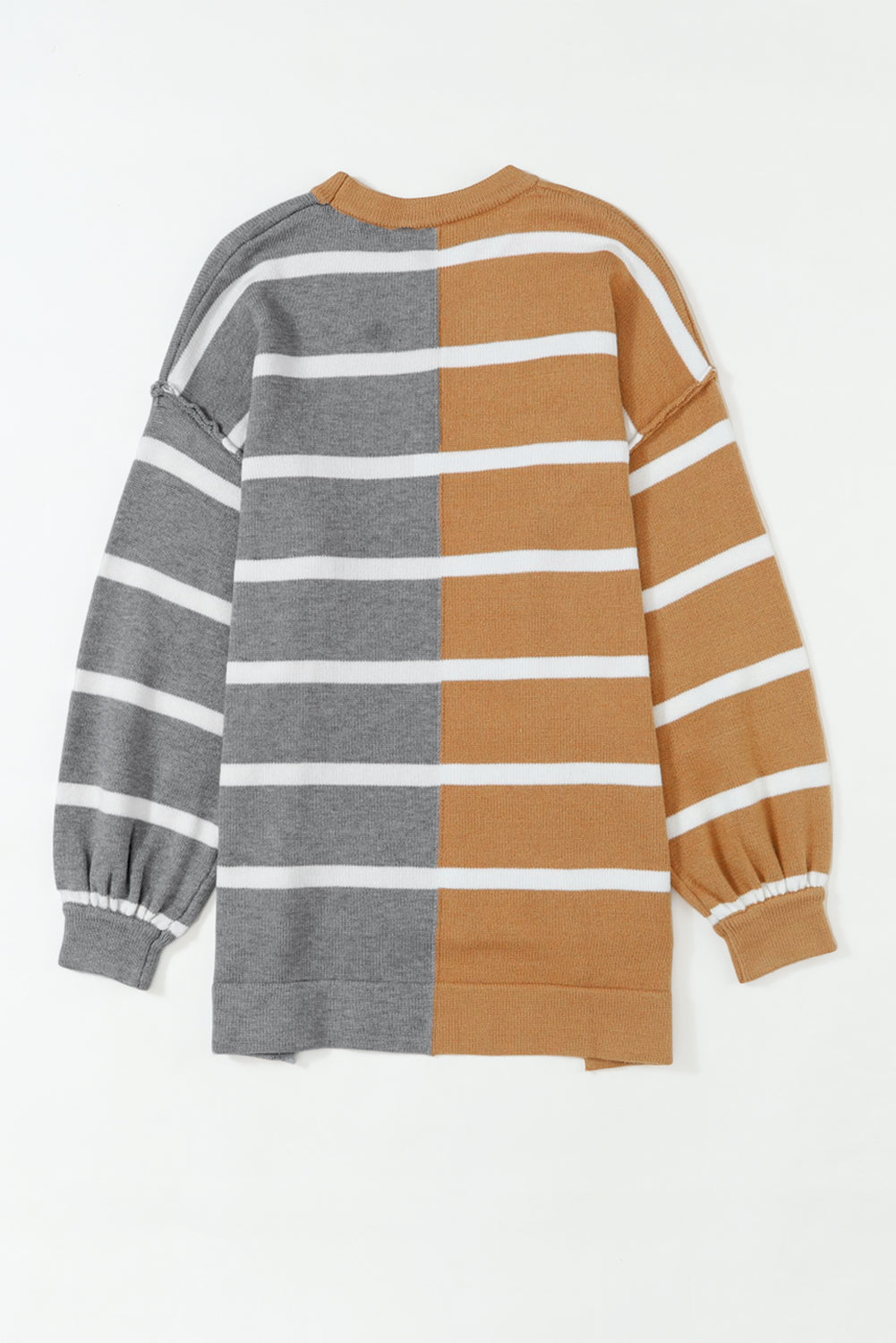 Plus Size Colorblock Striped Patchwork Loose Top