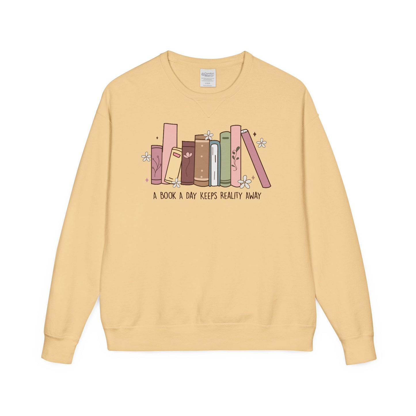 A Book A Day Keeps Reality Away ComfortWash® Garment Dyed Crewneck Sweatshirt
