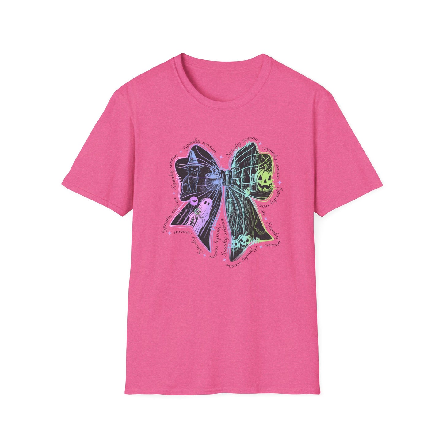 Neon Spooky Bow Softstyle T-Shirt