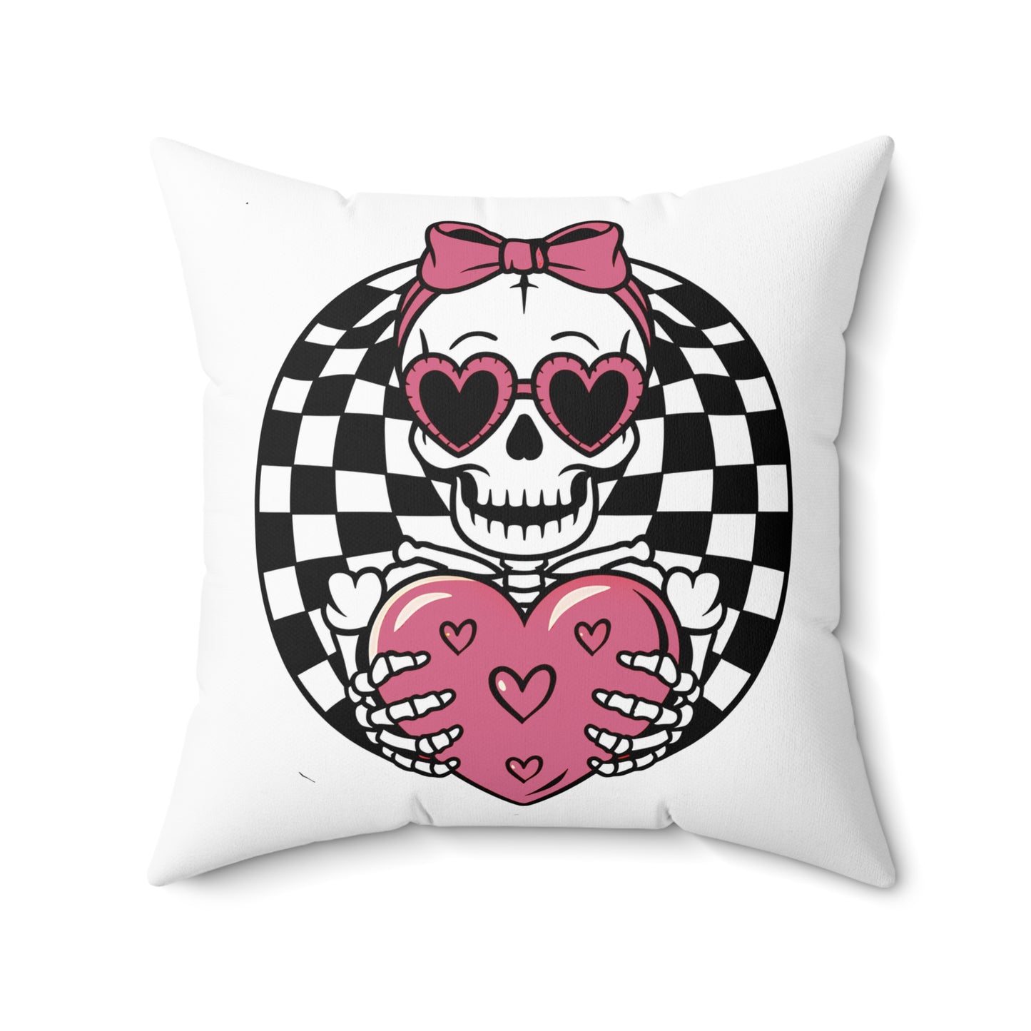 Retro Skellie Love Spun Polyester Square Pillow