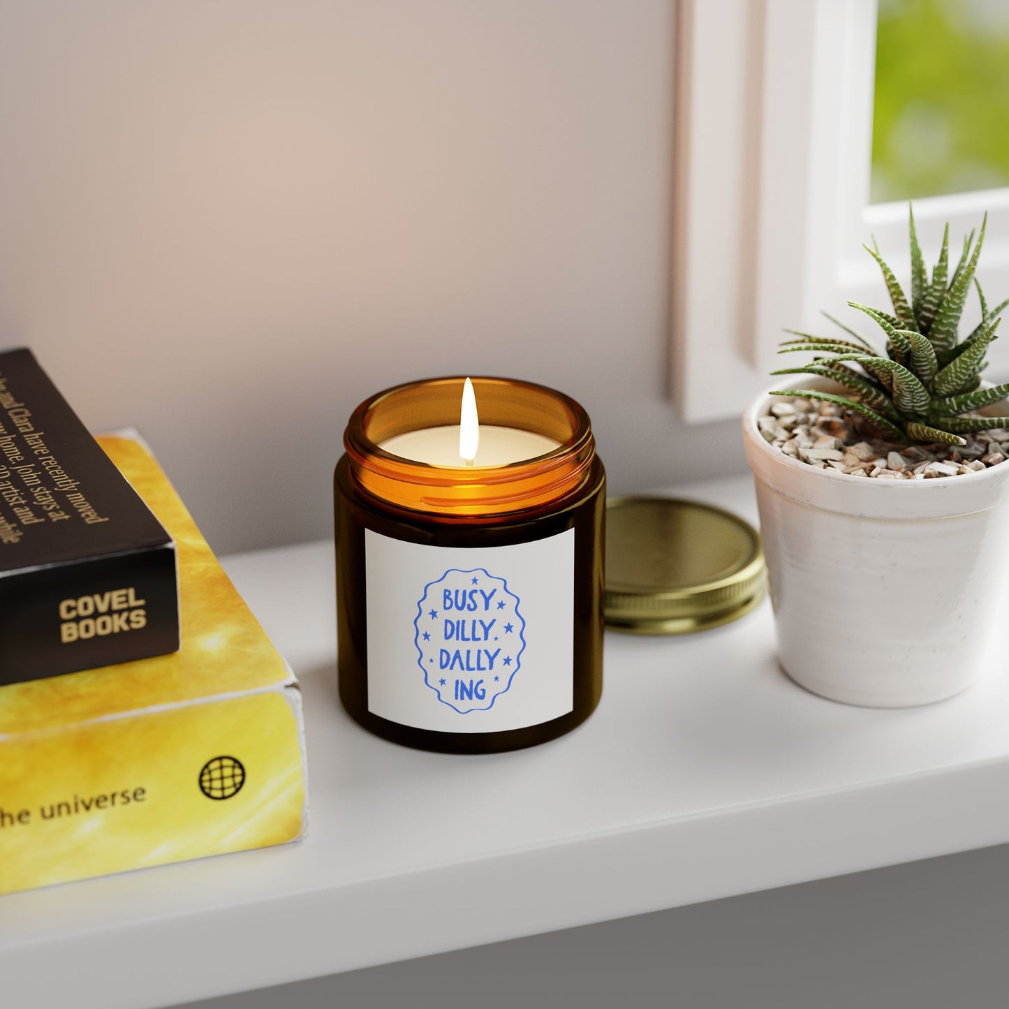 Busy Dilly Dallying Scented Candles, Coconut Apricot Wax (4oz, 9oz)
