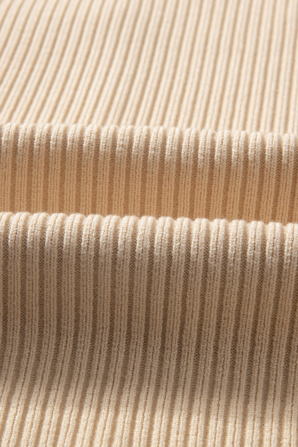 Oatmeal Patch Pocket Ribbed Knit Short Sleeve Sweater Dress