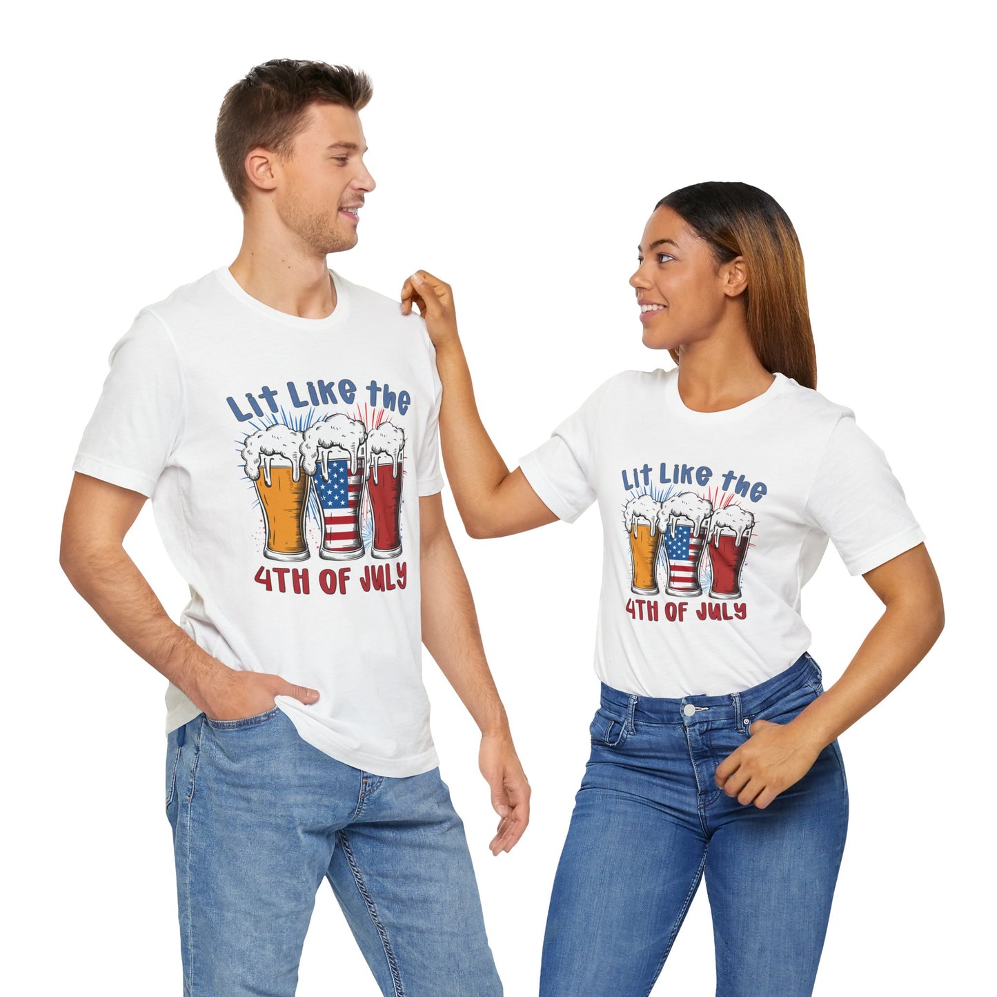 Lit Like The Fourth Of July Jersey Short Sleeve Tee