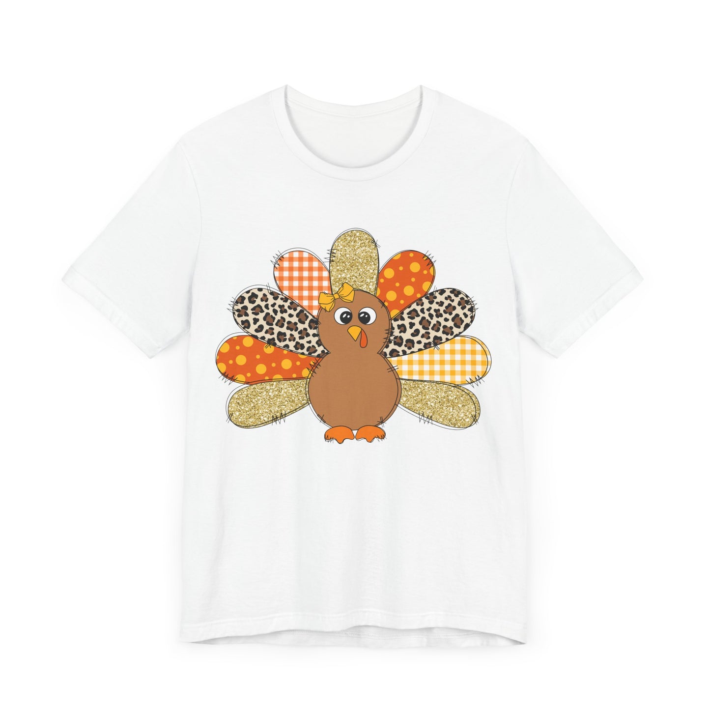 Cute Thanksgiving Turkey Jersey Short Sleeve Tee