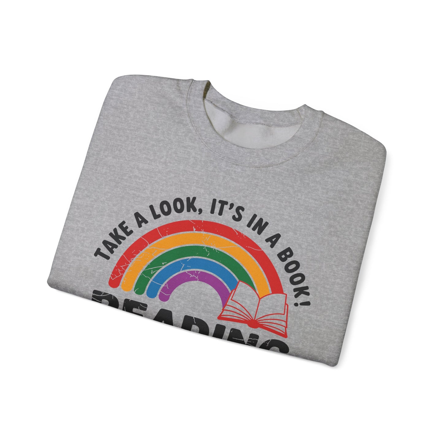 Retro Reading Rainbow Heavy Blend™ Crewneck Sweatshirt