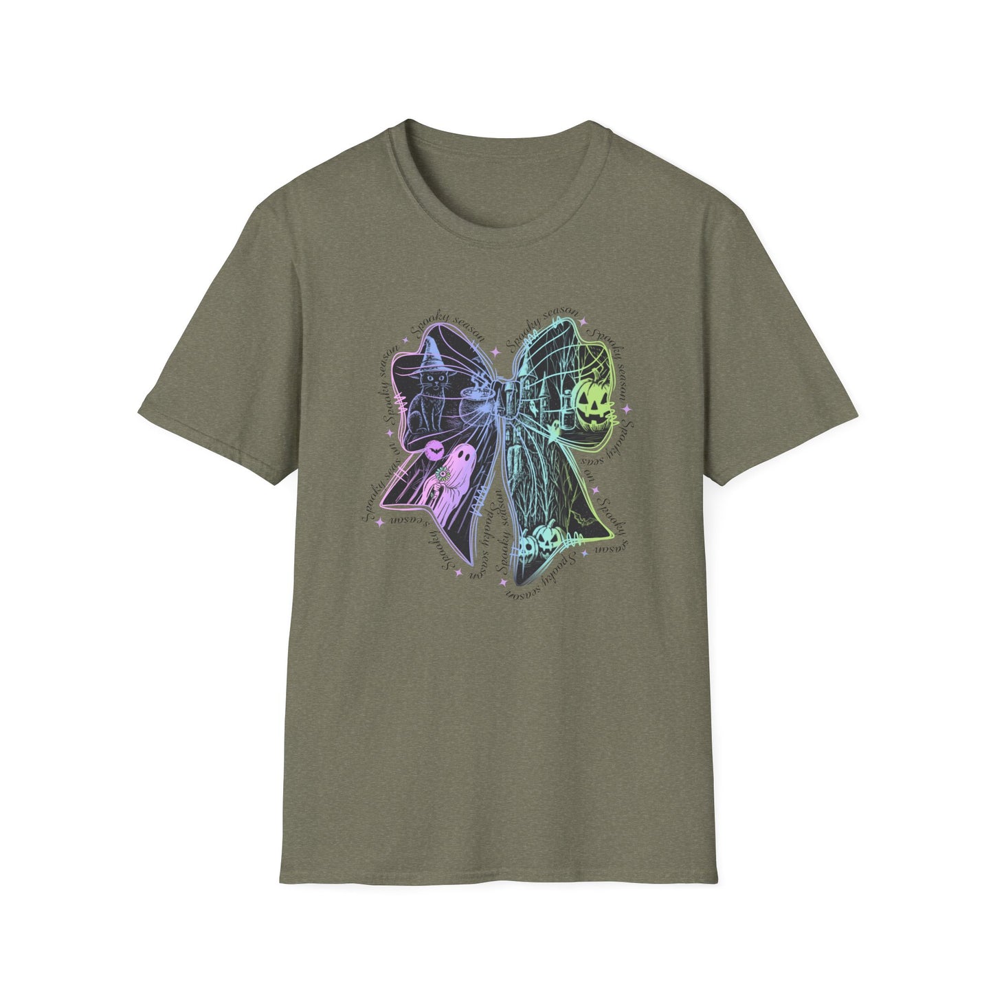 Neon Spooky Bow Softstyle T-Shirt