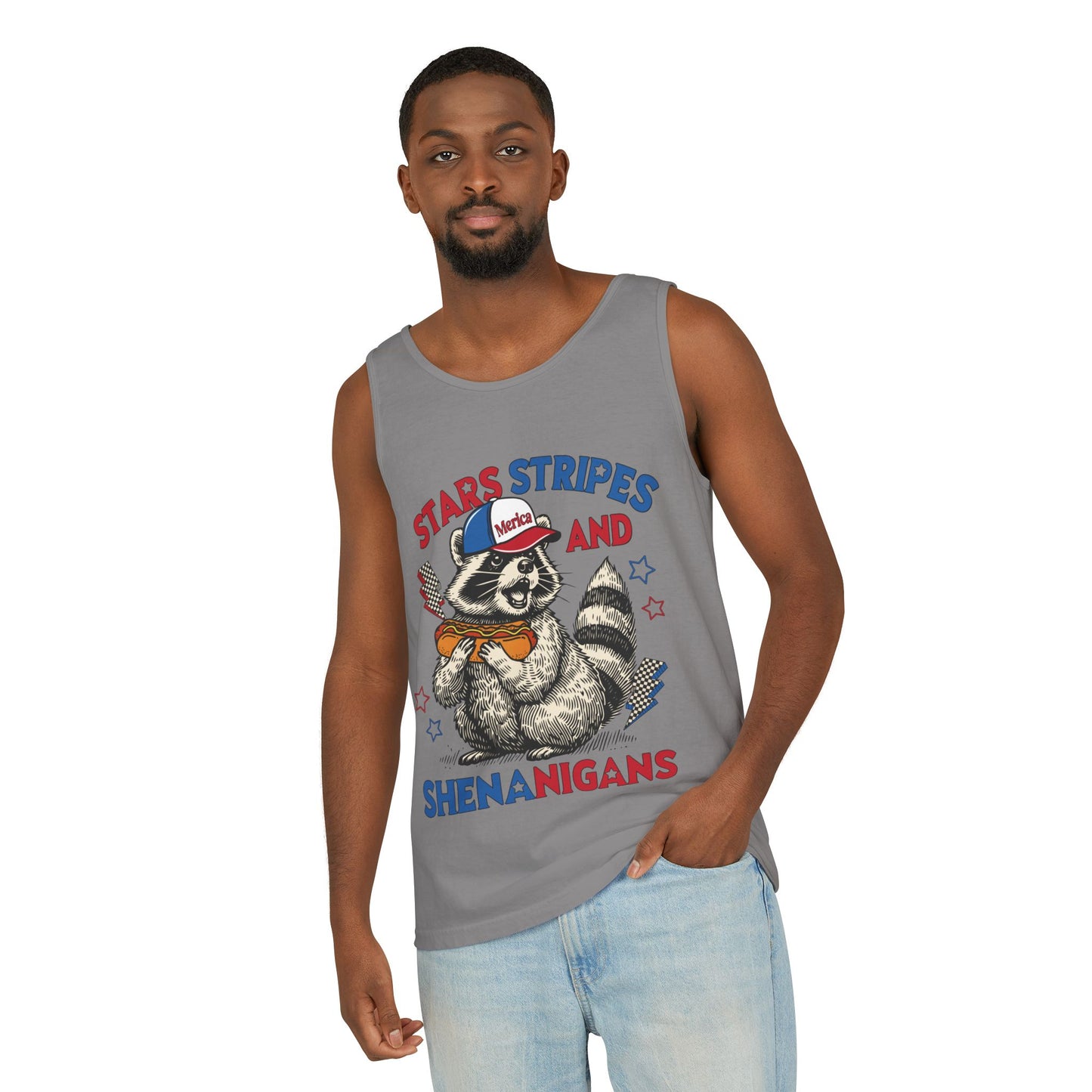 Stars Stripes and Shenanigans Garment-Dyed Tank Top