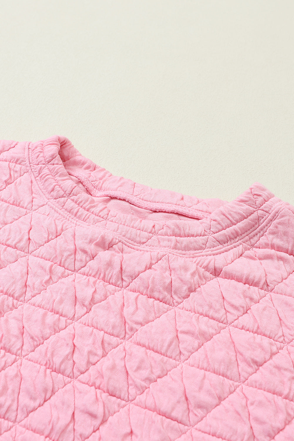 Chestnut Casual Crinkle Quilted Pullover Top