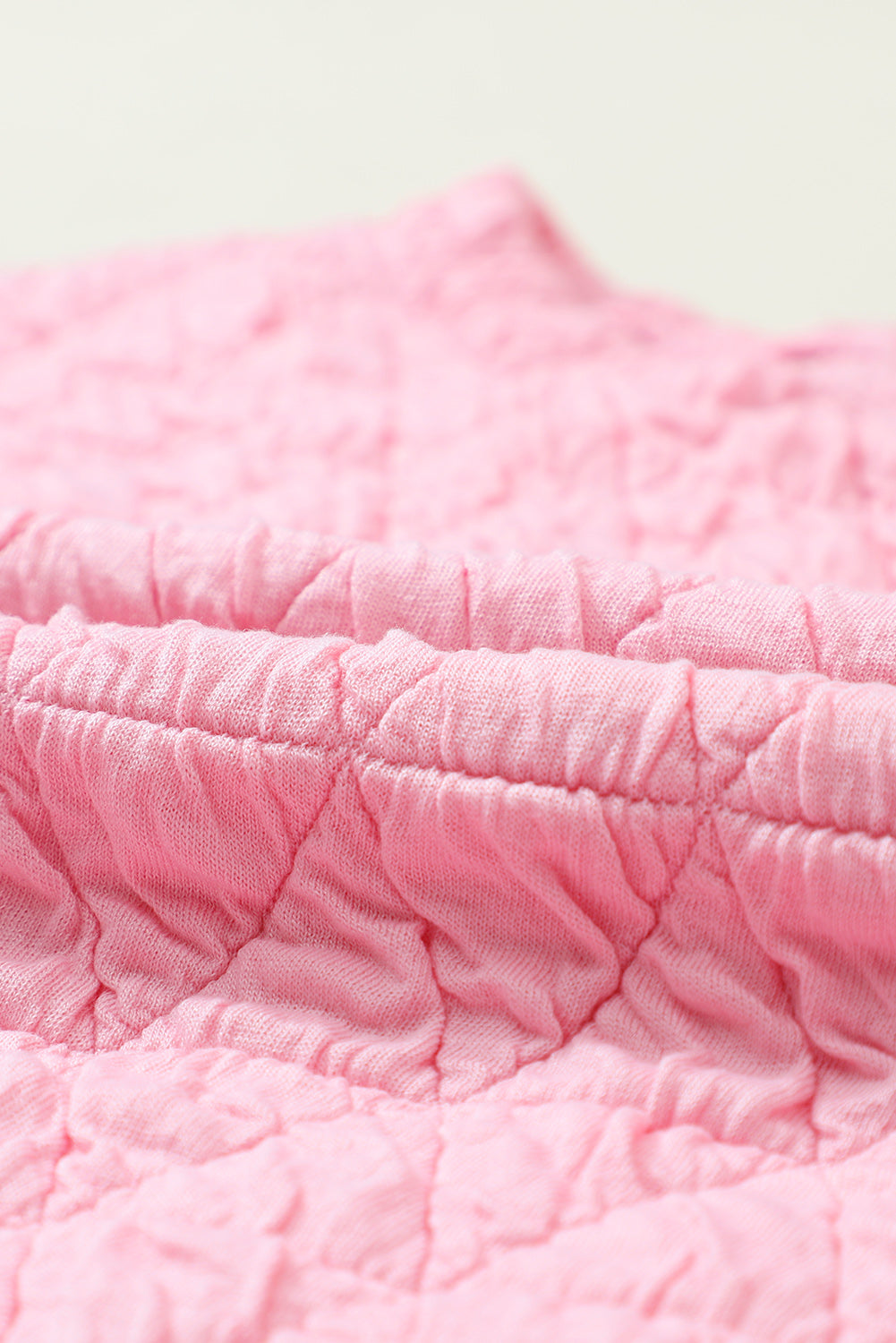 Chestnut Casual Crinkle Quilted Pullover Top