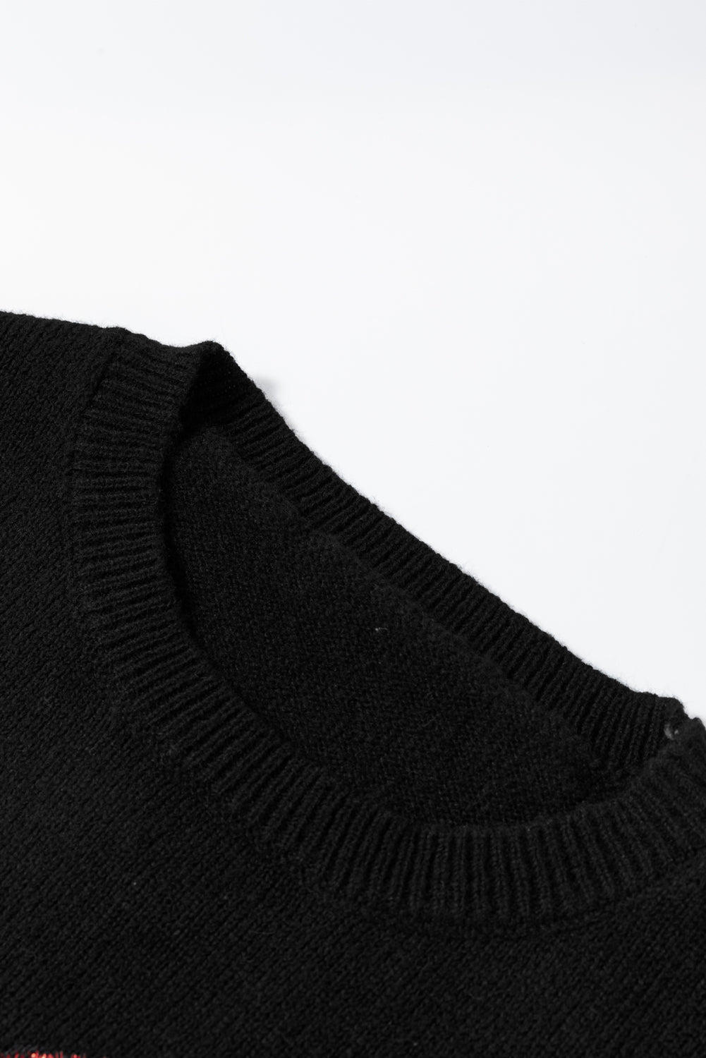 Black Plus Size Cheers Glitter Tinsel Short Sleeve Sweater