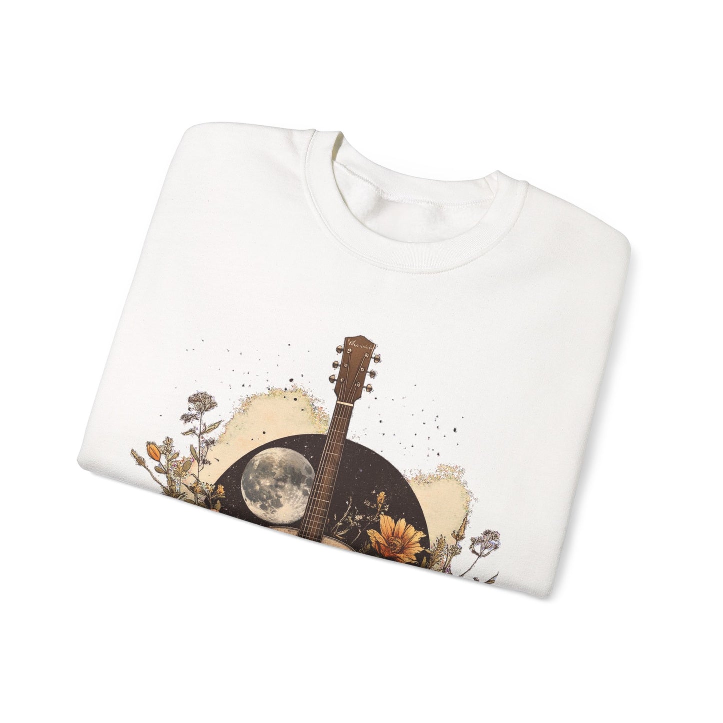 Moon and Guitar Heavy Blend™ Crewneck Sweatshirt