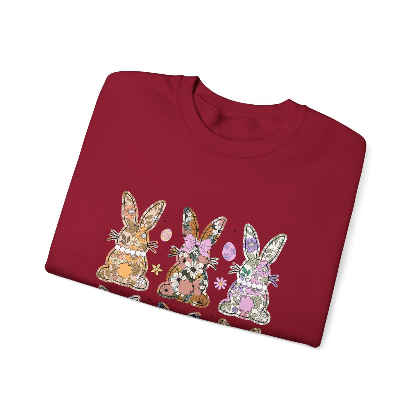 Floral Bunnies Heavy Blend™ Crewneck Sweatshirt