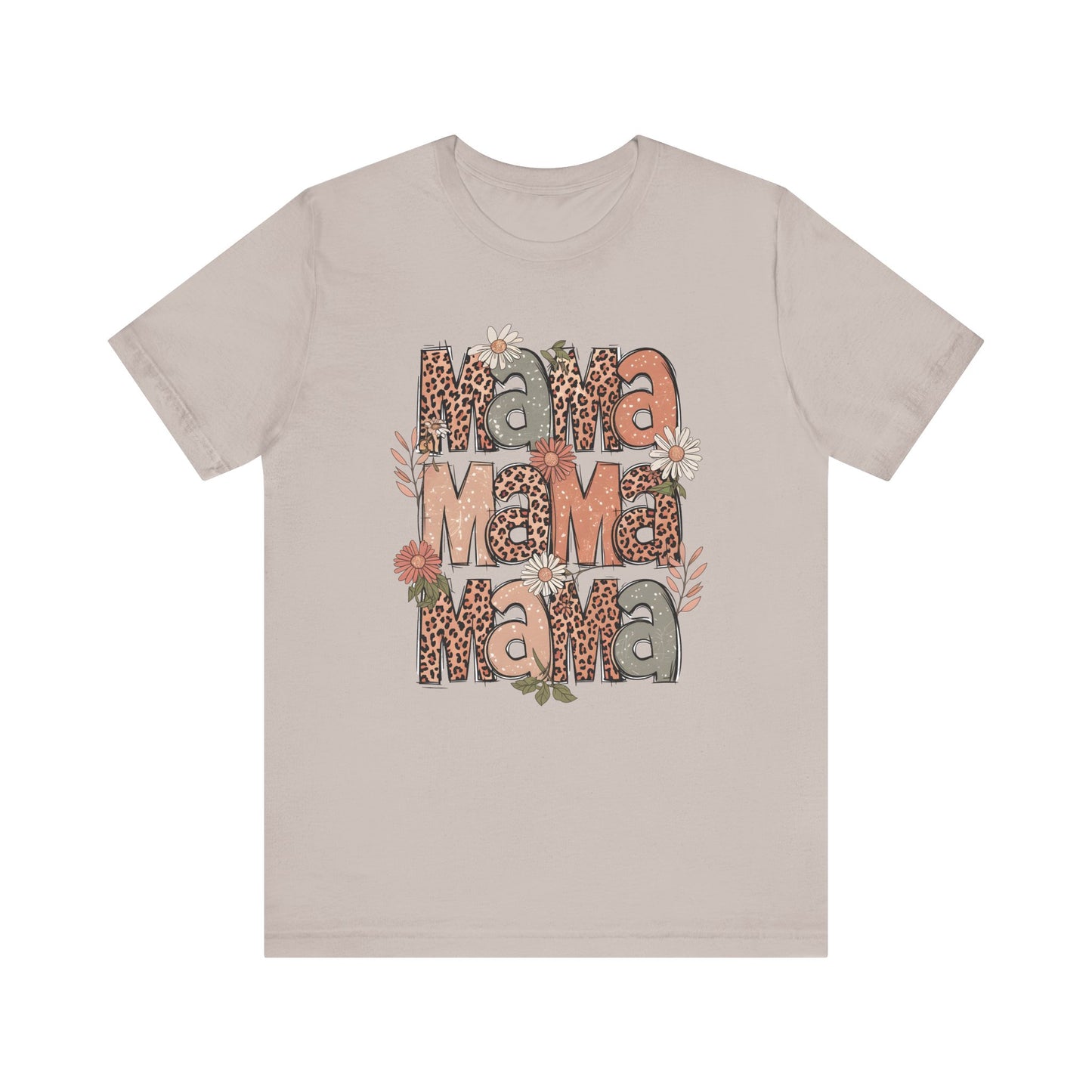 Floral Stacked Mama Jersey Short Sleeve Tee