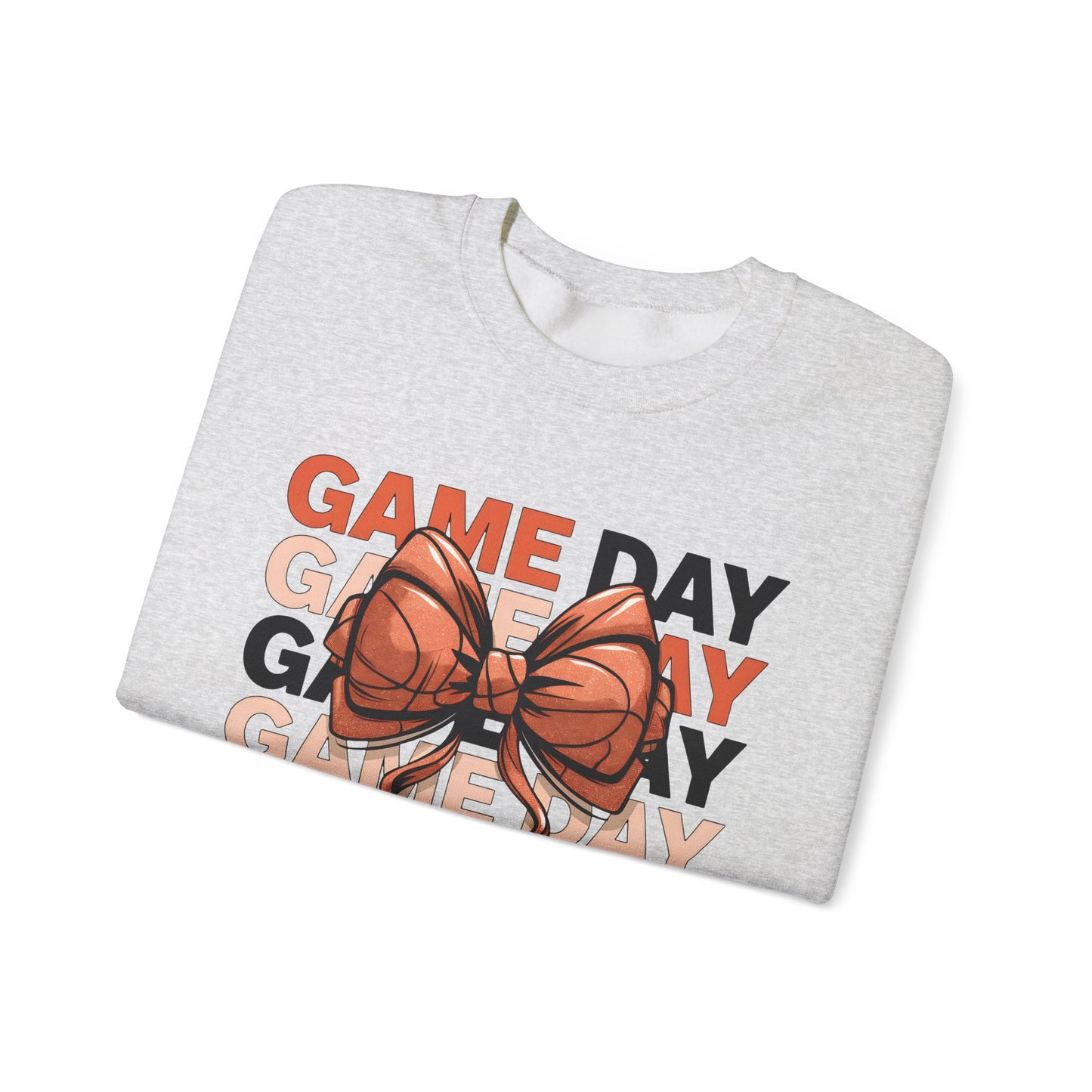 Game Day Basketball Bow Heavy Blend™ Crewneck Sweatshirt