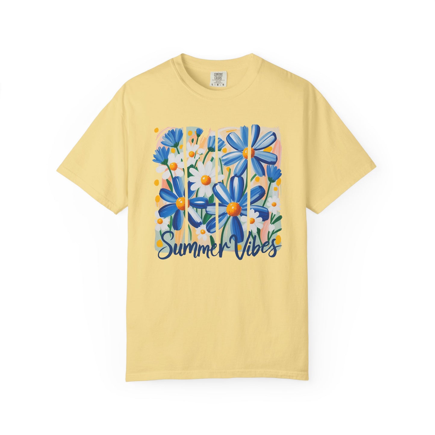 Blue Daisy Summer Vibes Garment-Dyed T-shirt