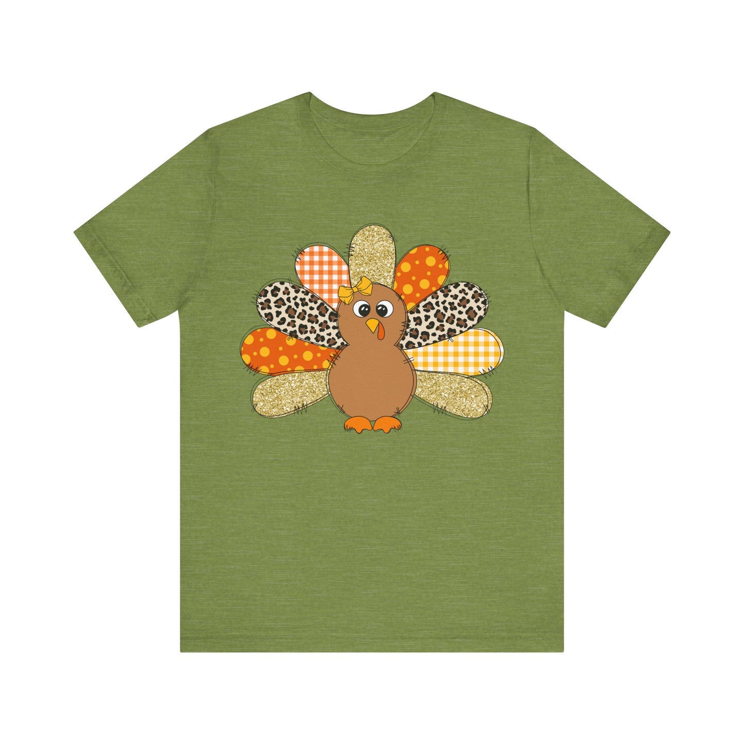 Cute Thanksgiving Turkey Jersey Short Sleeve Tee