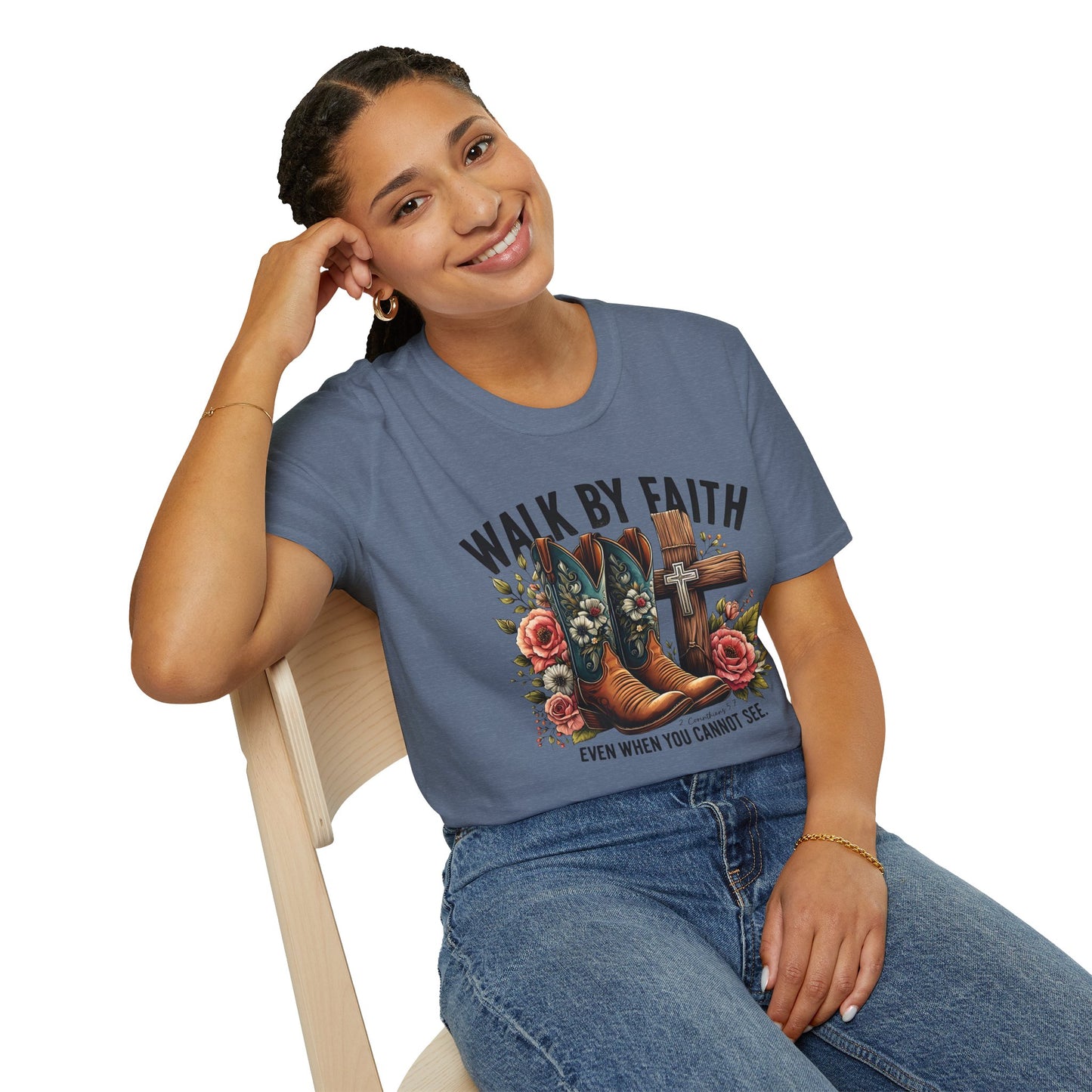 Walk By Faith Even When You Cannot See Softstyle T-Shirt