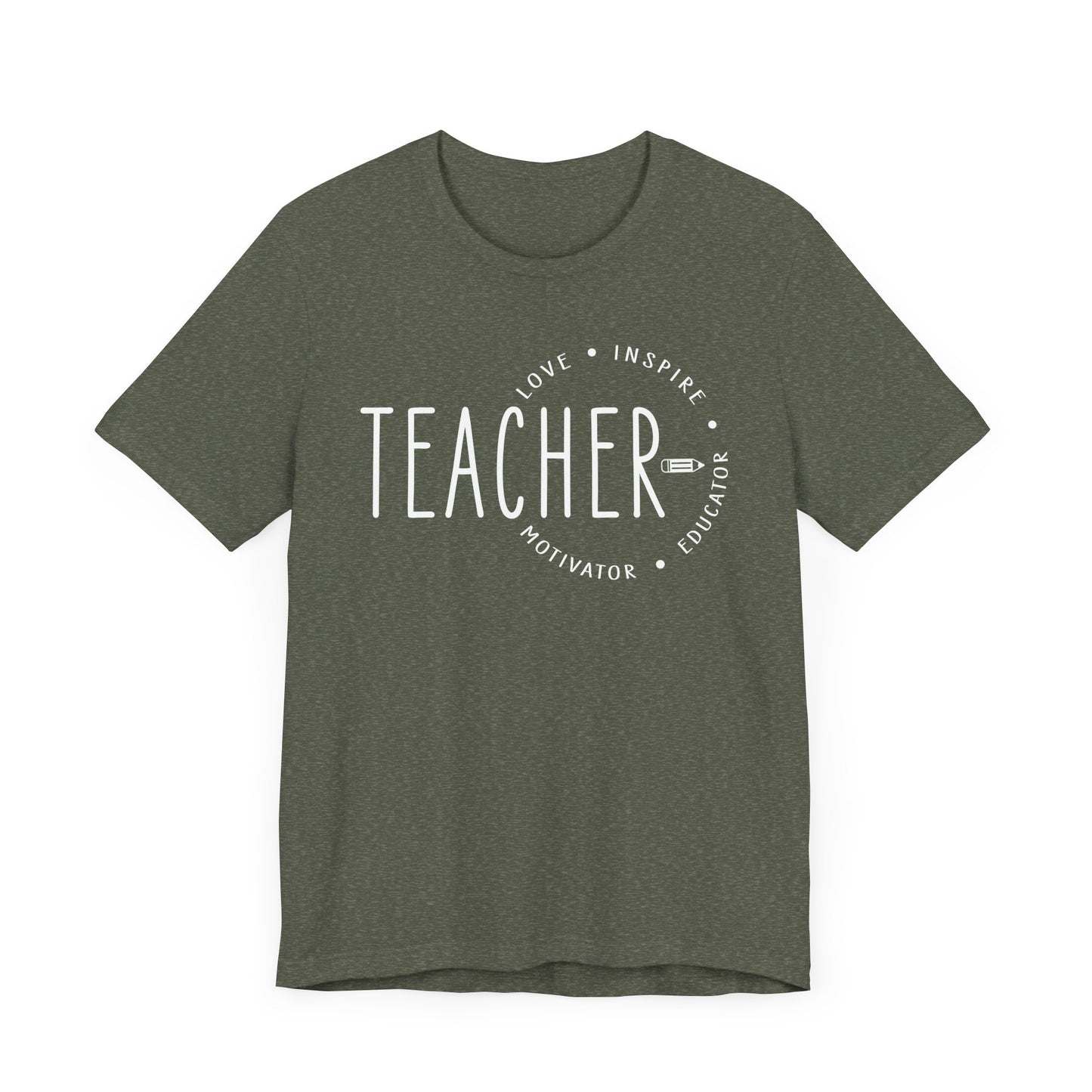 Teacher Love Inspire Motivator Educator Jersey Short Sleeve Tee