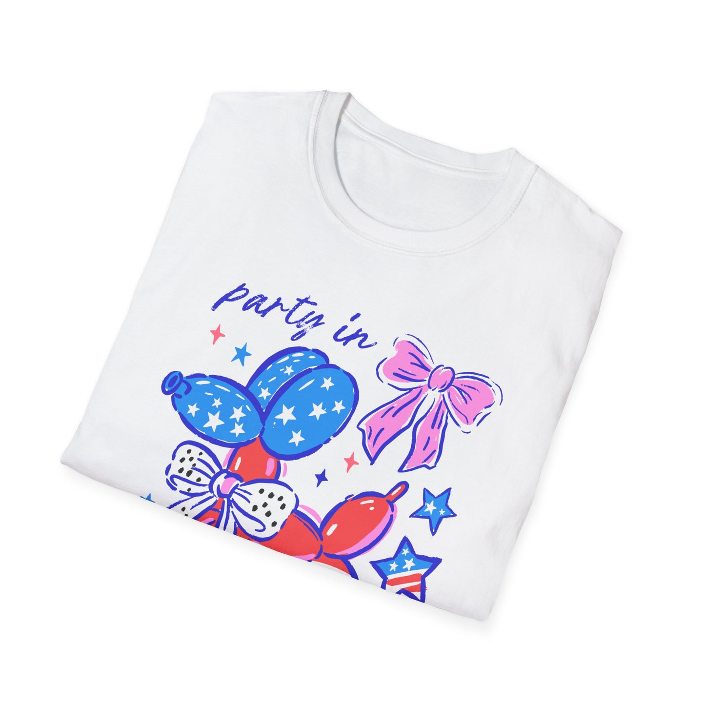 Party In The USA Balloon Dog Softstyle T-Shirt