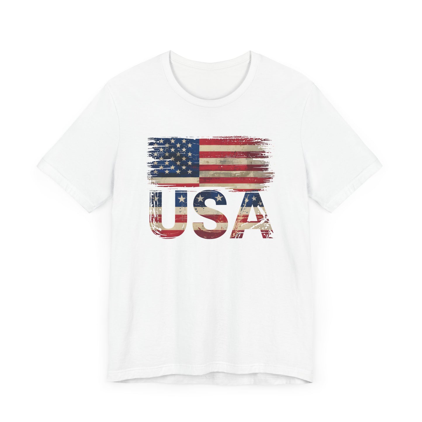 Distressed USA Jersey Short Sleeve Tee