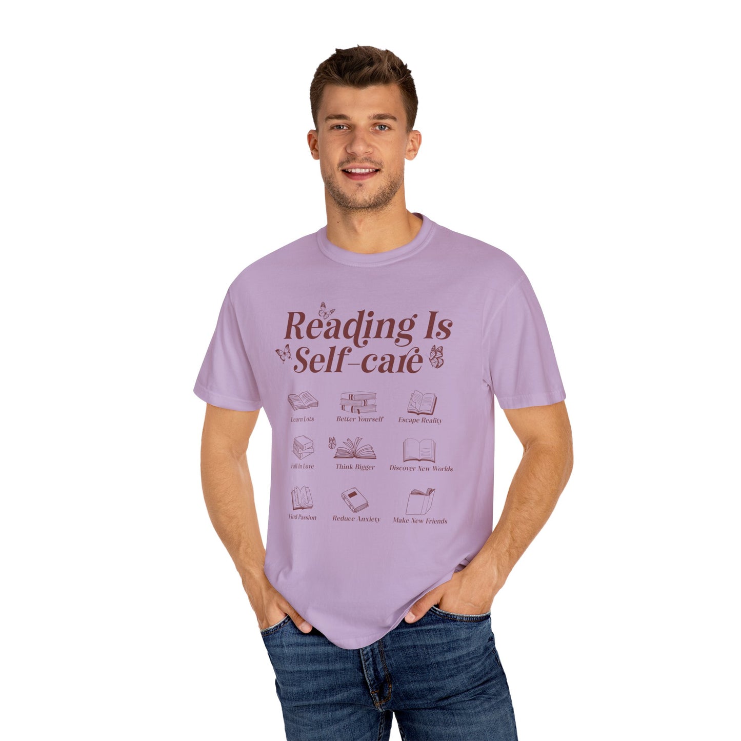 Reading Is Self Care Garment-Dyed T-shirt