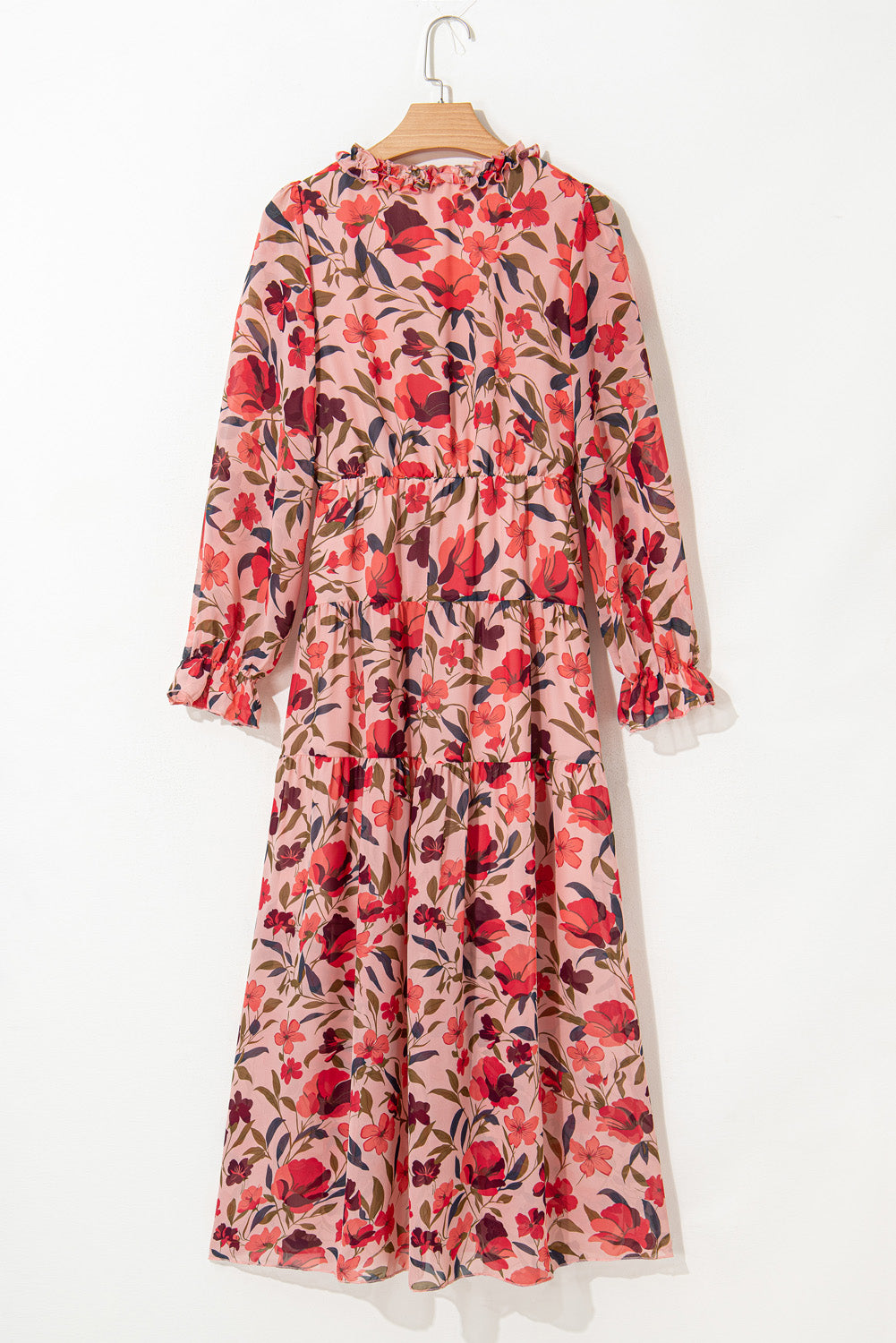 Violet V Neck Floral Print Empire Waist Maxi Dress