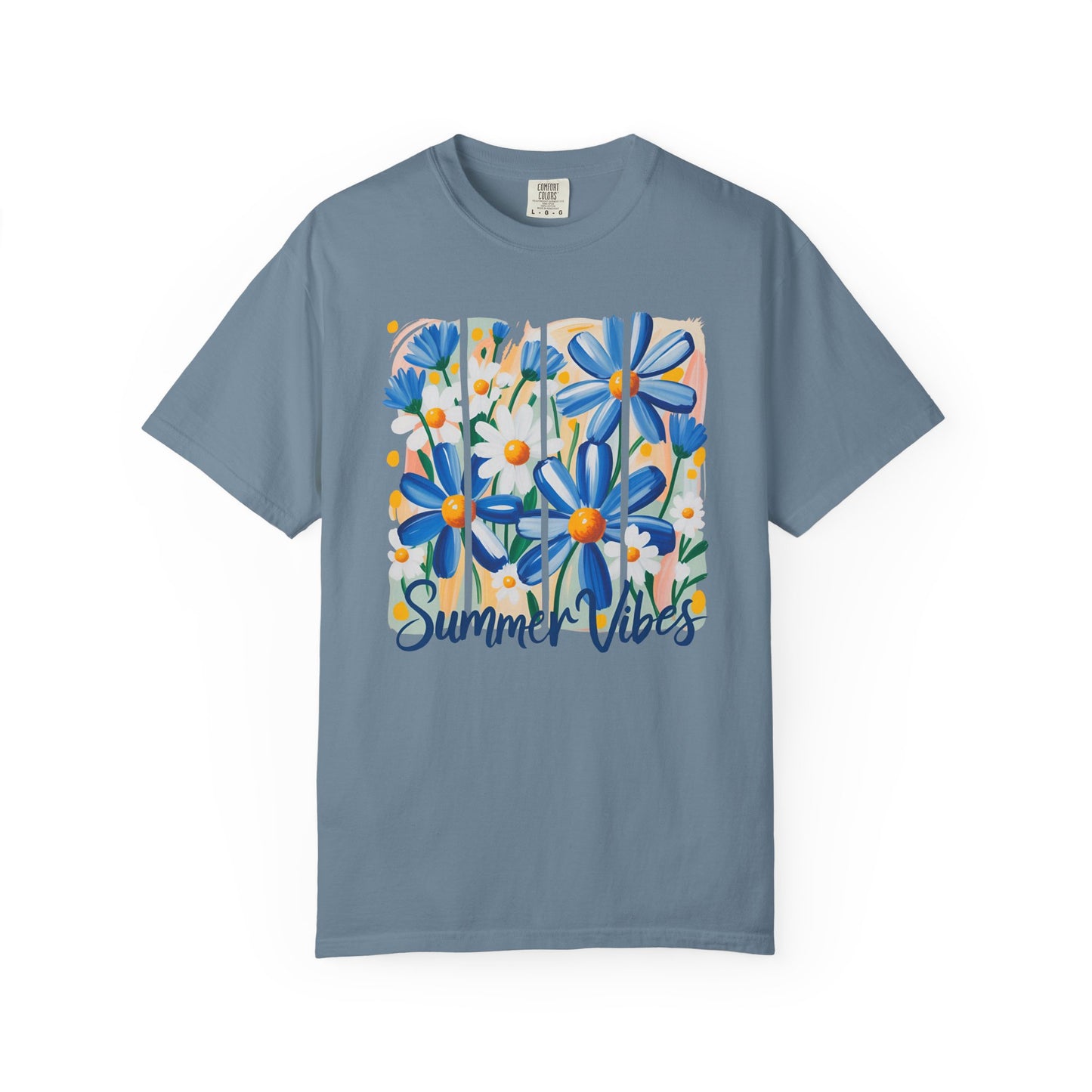 Blue Daisy Summer Vibes Garment-Dyed T-shirt
