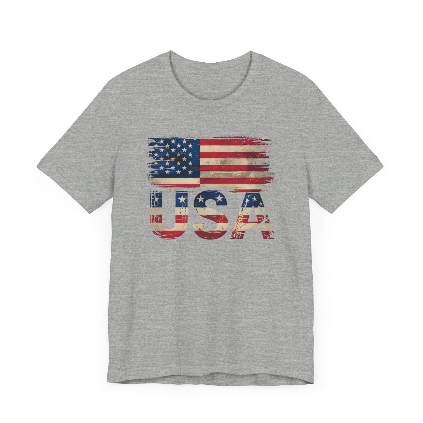 Distressed USA Jersey Short Sleeve Tee
