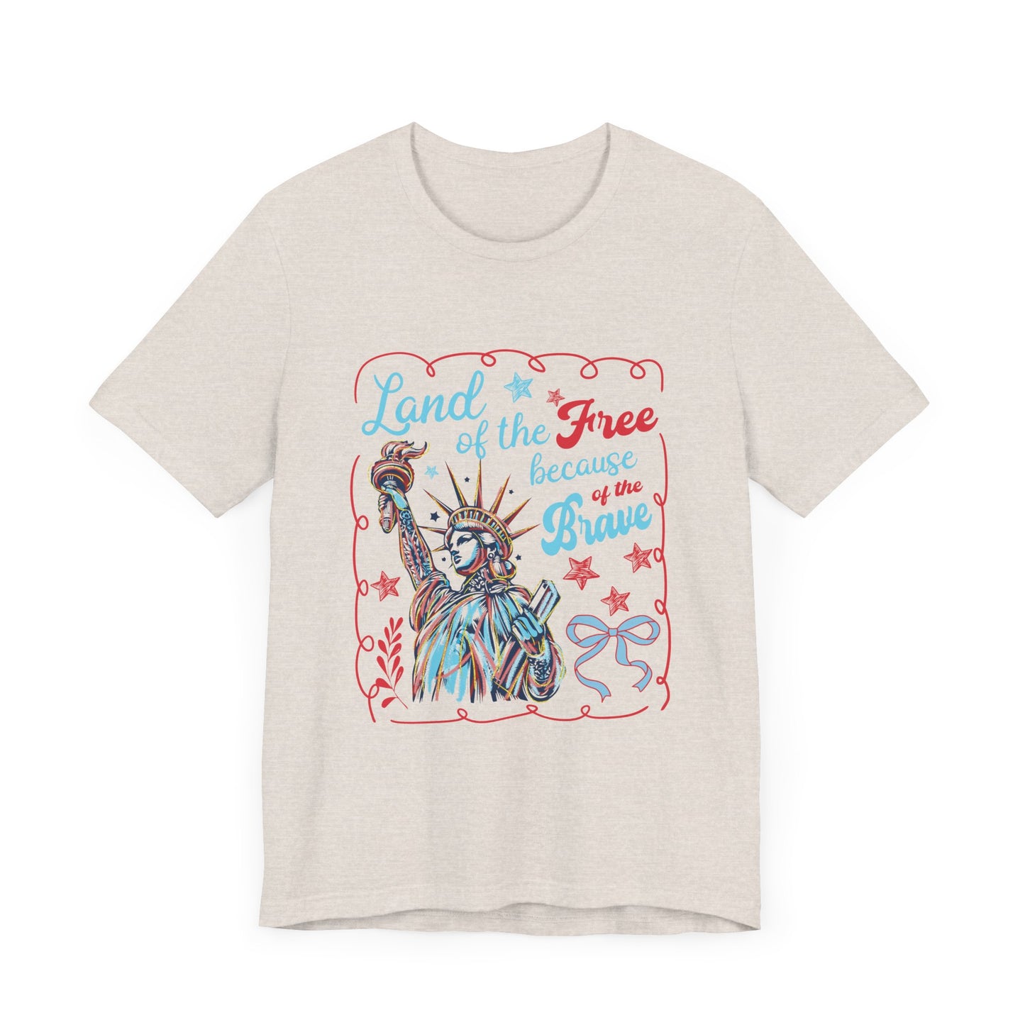 Land of the Free Because of the Brave Jersey Short Sleeve Tee
